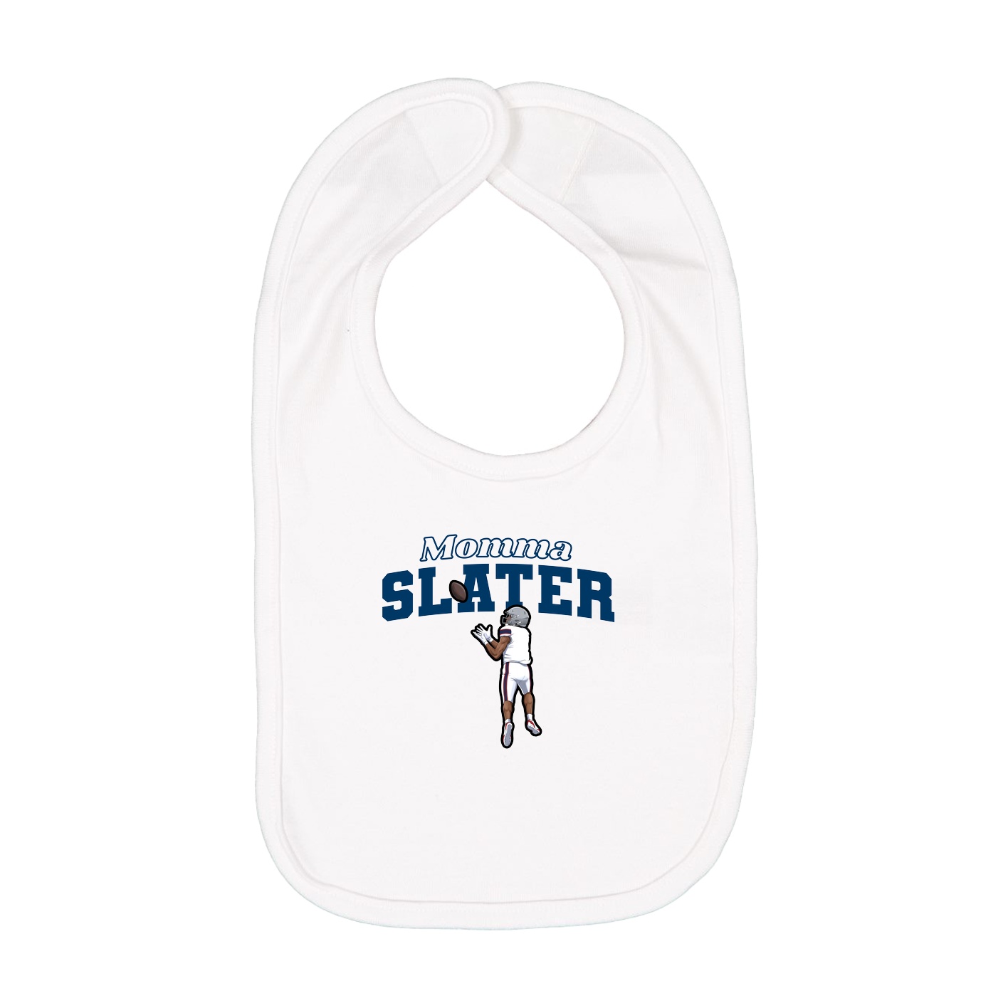 Infant Bib — Mothers Day Block in White