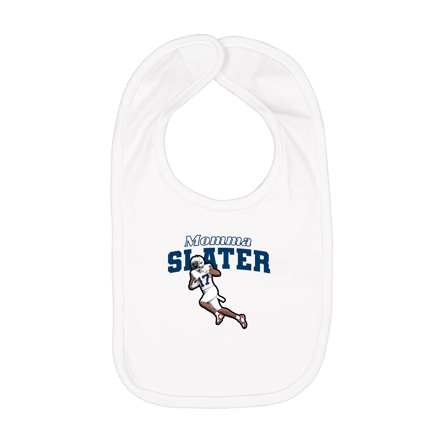 Infant Bib — Mothers Day Block in White
