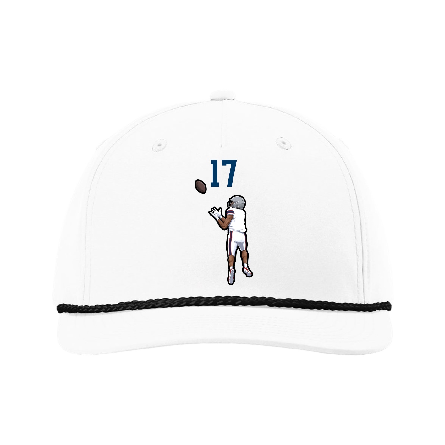 Five-Panel Classic Rope Cap — Number Top in White
