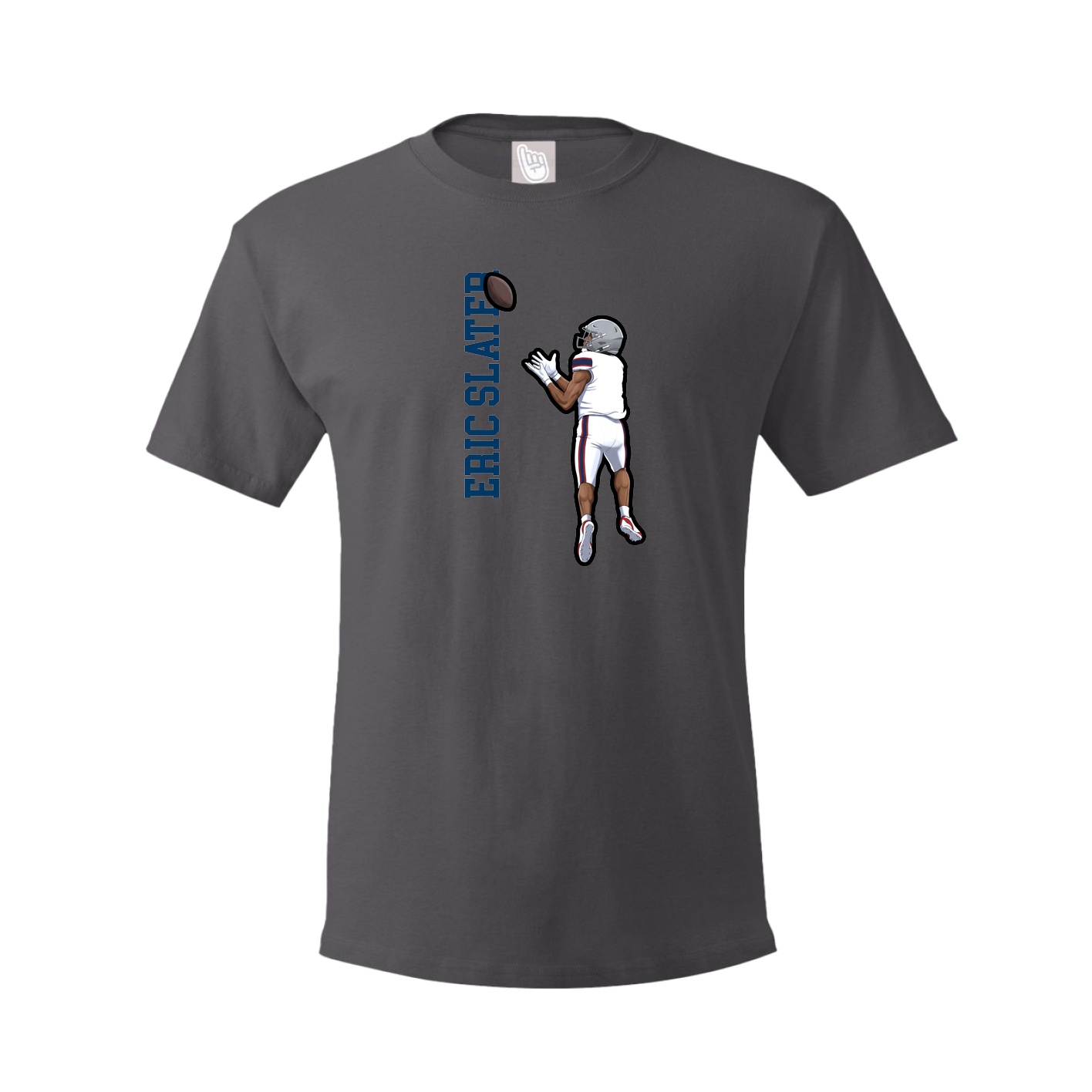 Tee — Name Vertical in Grey