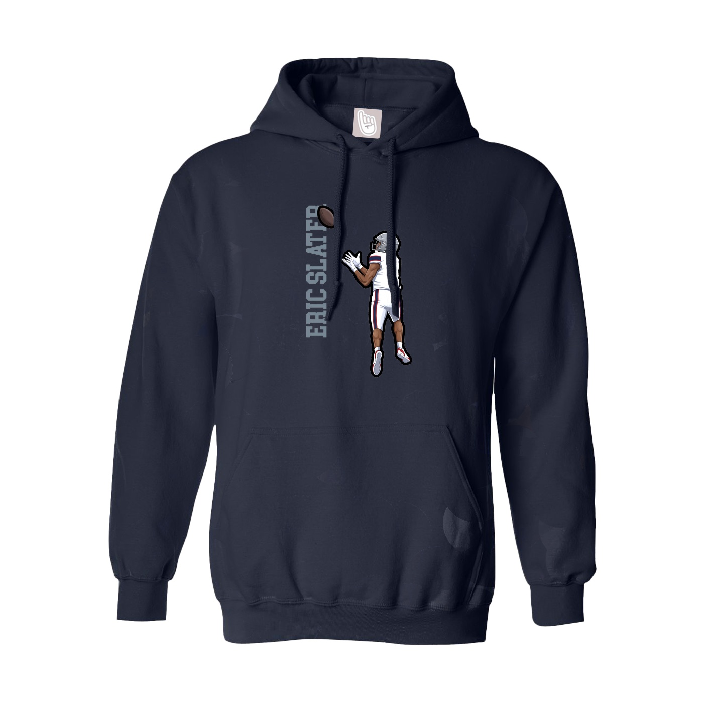 Hoodie — Name Vertical in Navy