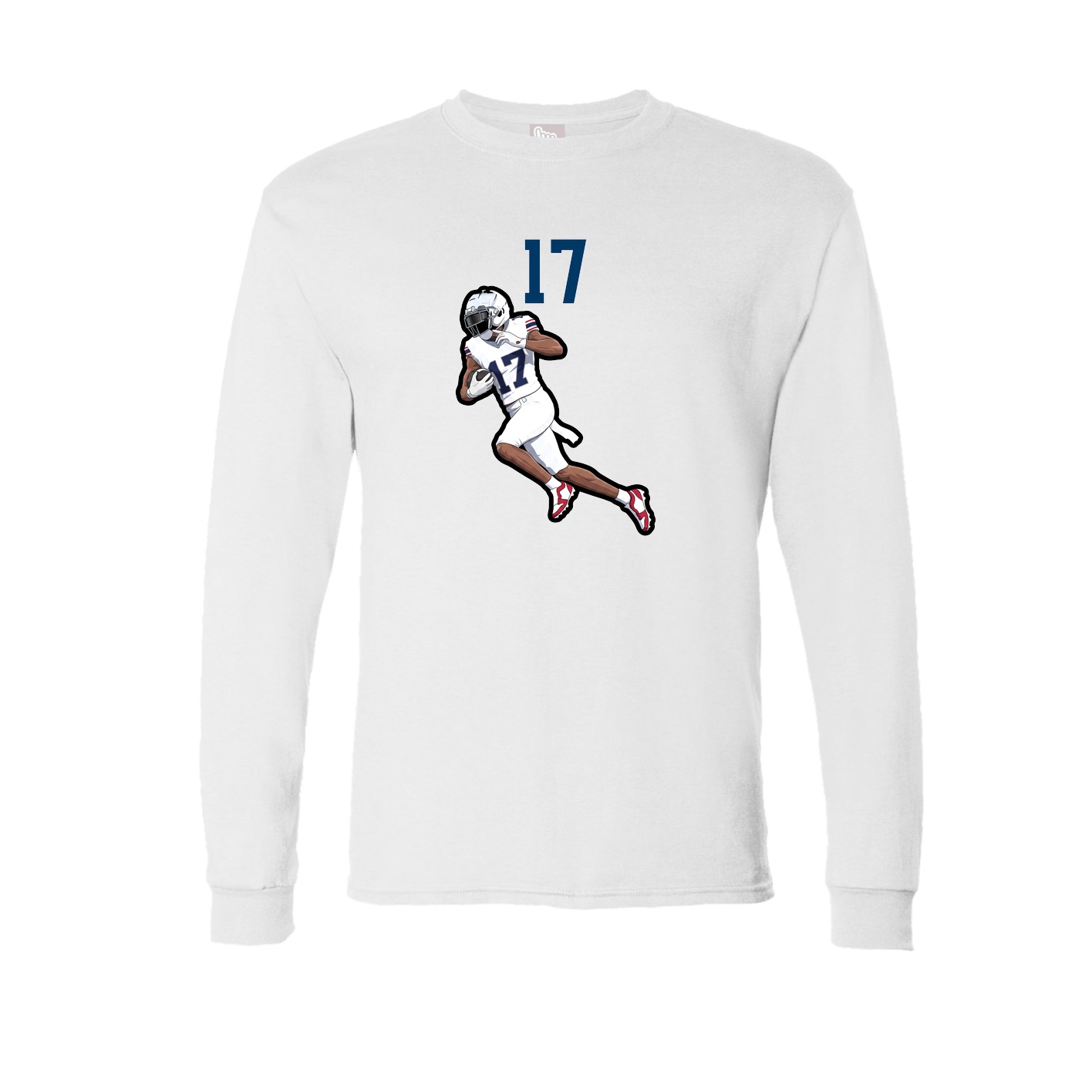 Long Sleeve Tee — Number Top in White