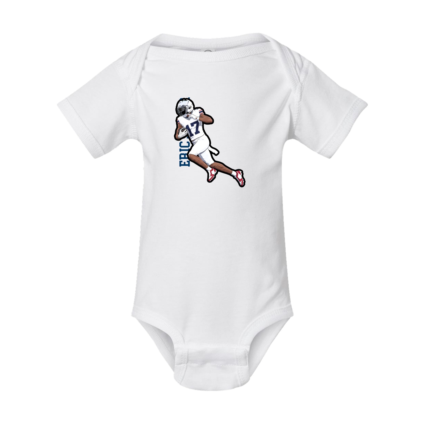 Baby Onesie — Name Vertical in White