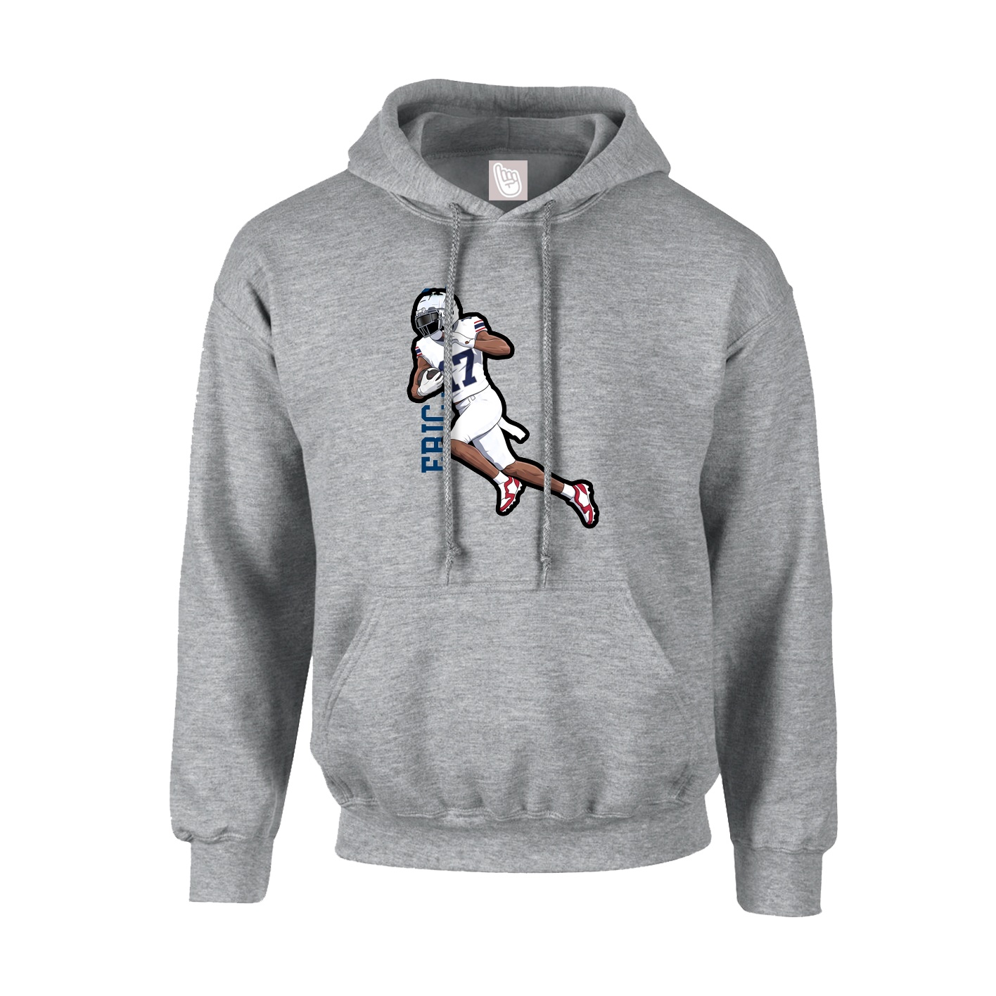 Youth Hoodie — Name Vertical in Grey