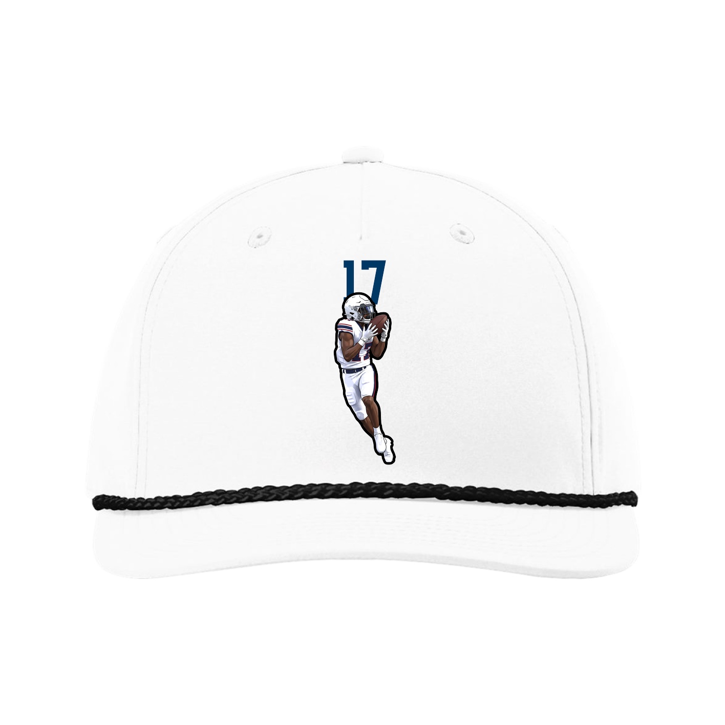 Five-Panel Classic Rope Cap — Number Top in White