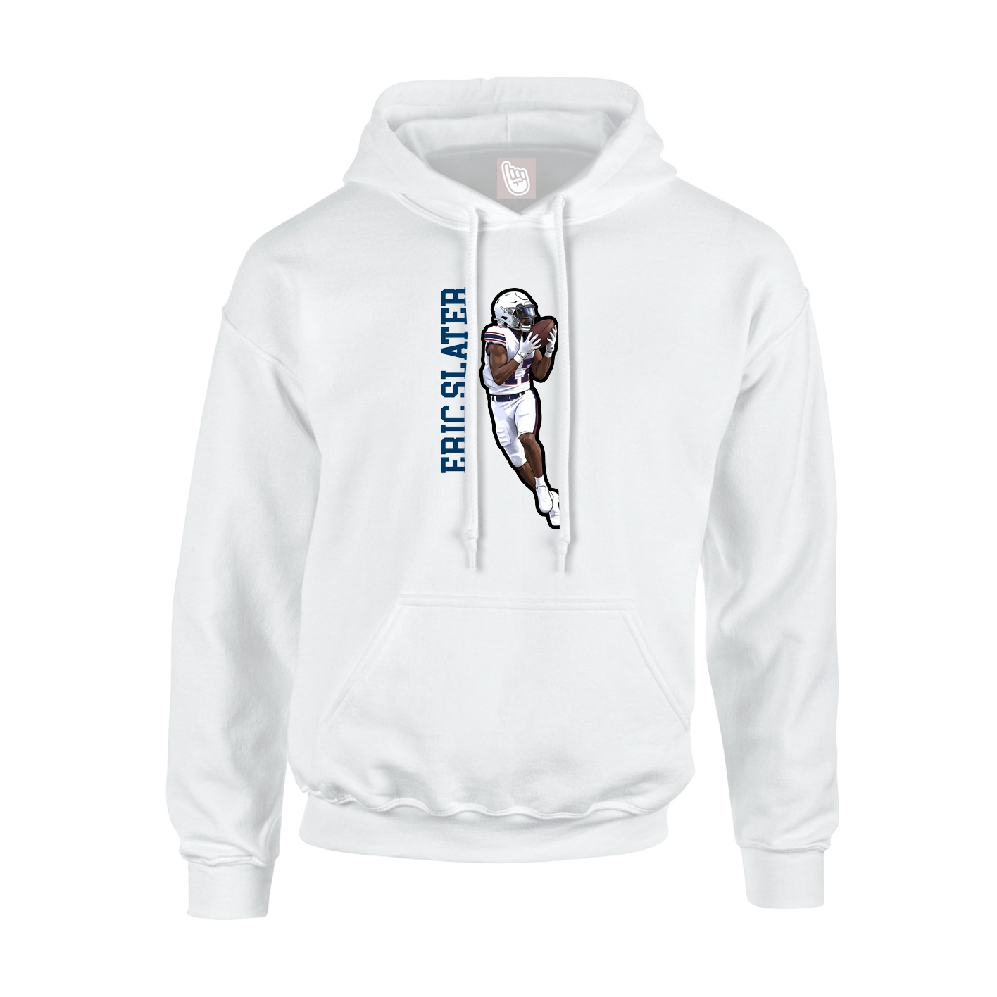 Youth Hoodie — Name Vertical in White