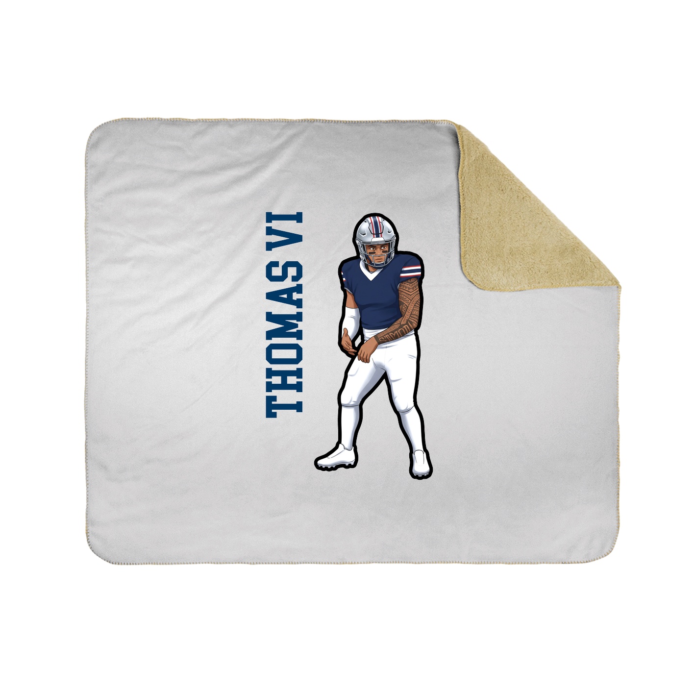 Throw Blanket — Name Vertical in White