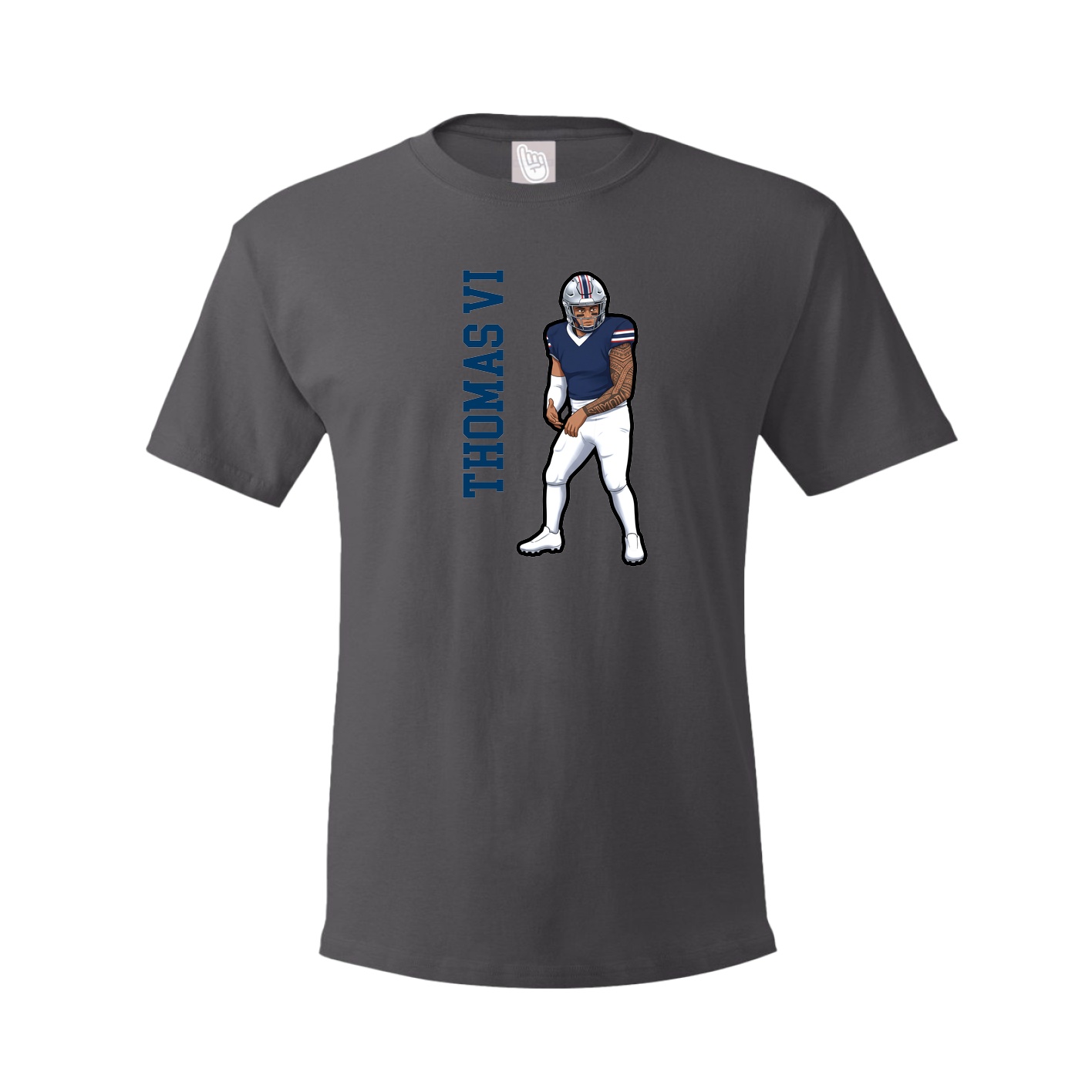 Tee — Name Vertical in Grey