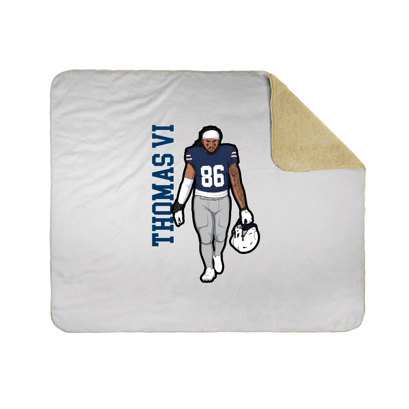 Throw Blanket — Name Vertical in White