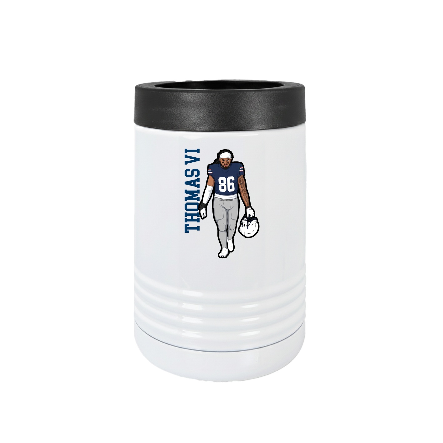 Beverage Holder — Name Vertical in White