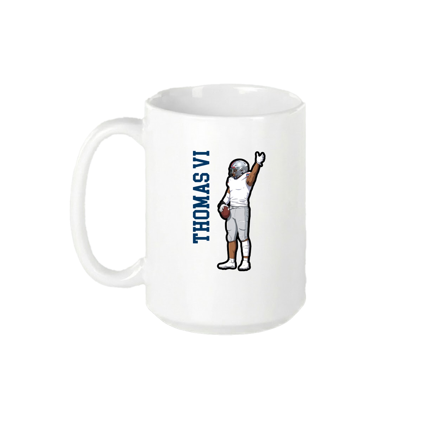 15oz Coffee Mug — Name Vertical in White
