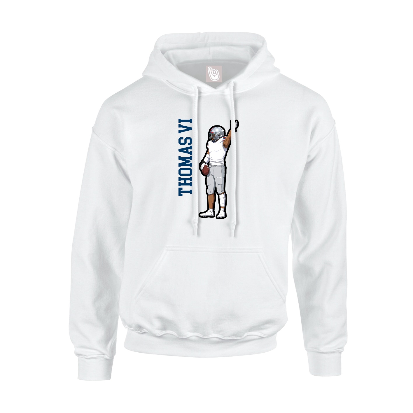 Youth Hoodie — Name Vertical in White