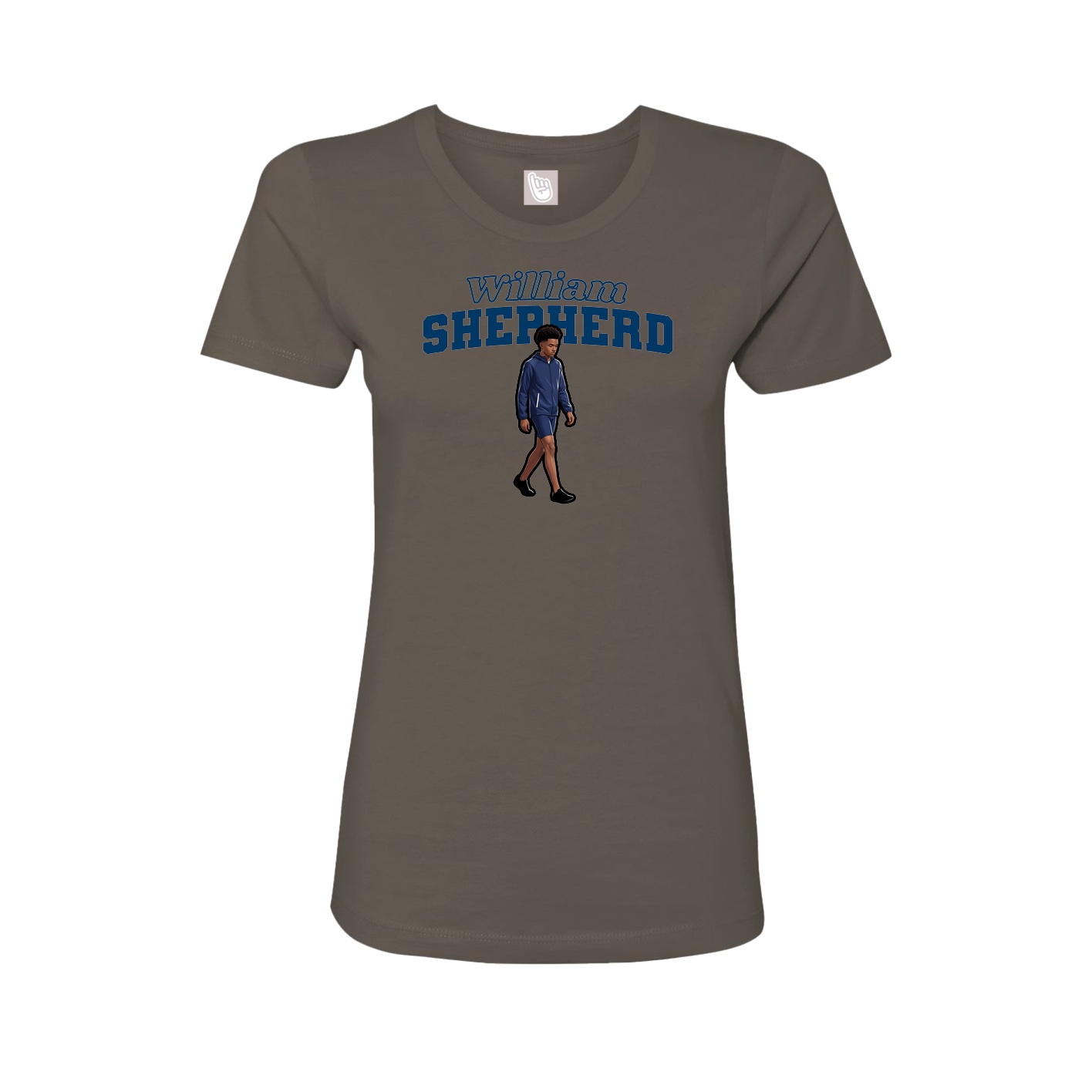 Fitted Women's Tee — Name Arch in Grey