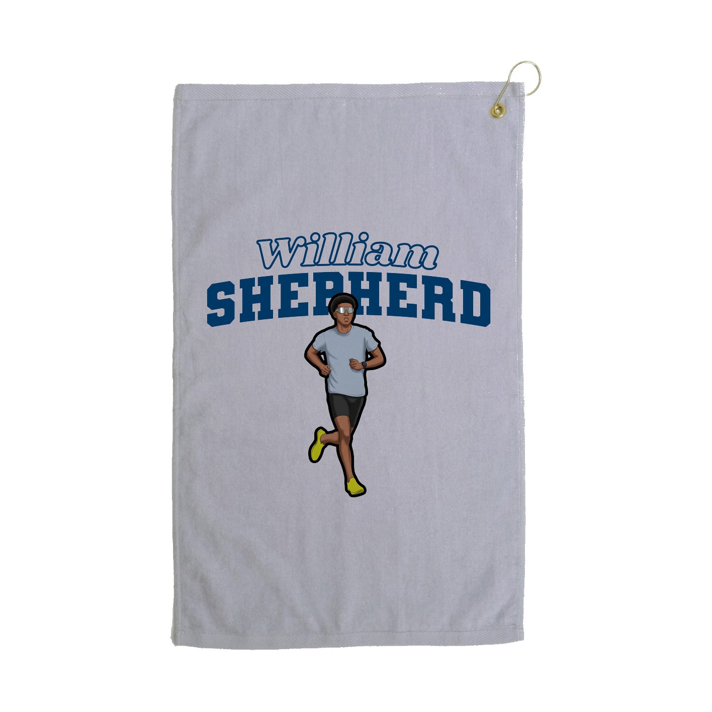 Golf Towel — Name Arch in Grey
