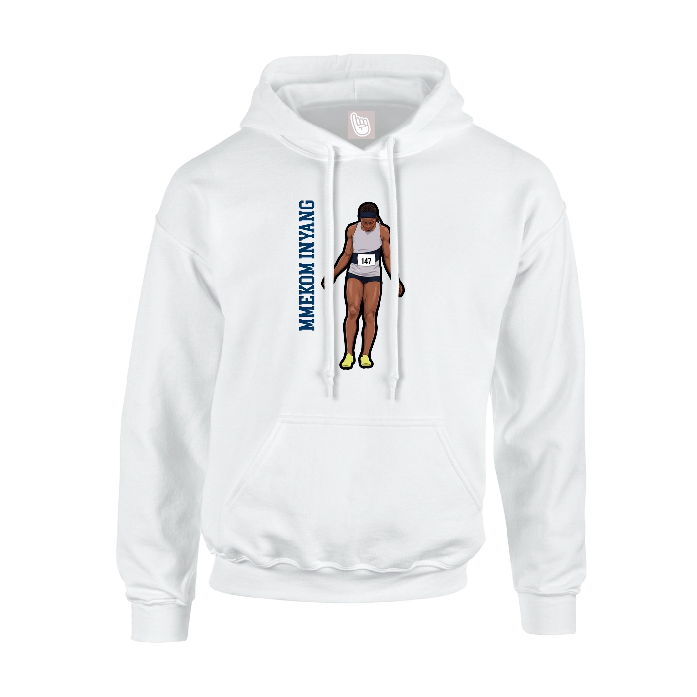 Youth Hoodie — Name Vertical in White