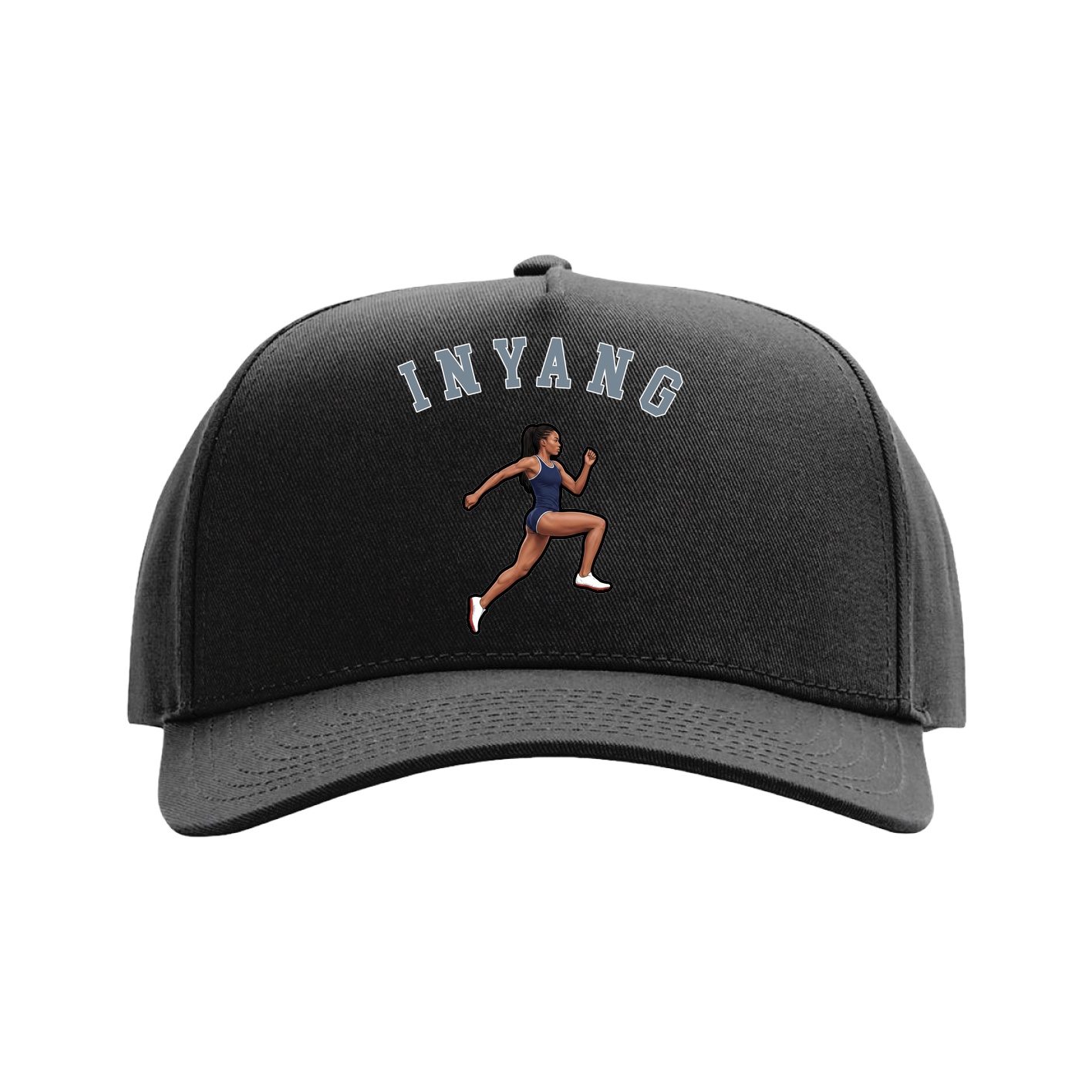Full Fabric Five-Panel Champ Cap — Shirsey Arch in Black