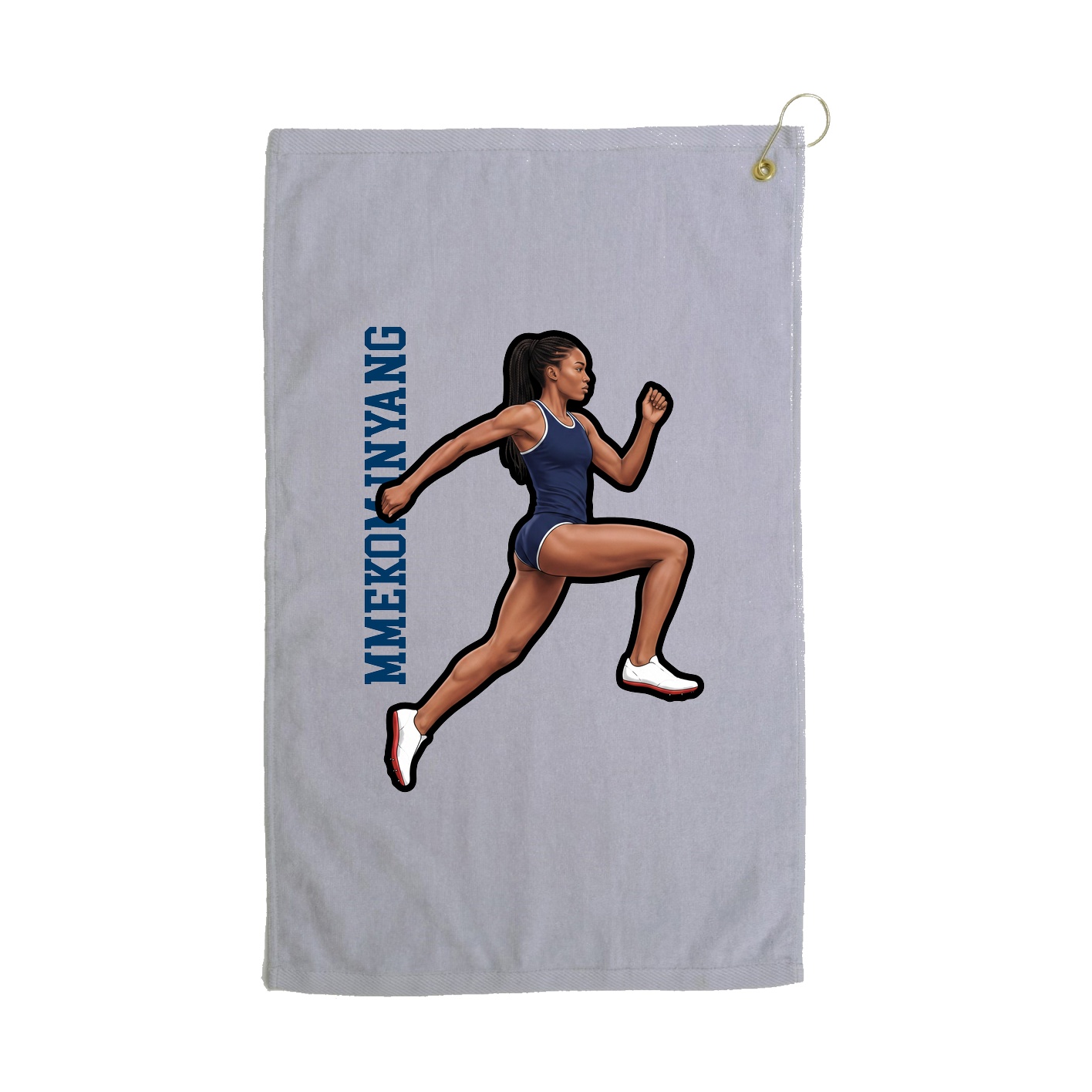 Golf Towel — Name Vertical in Grey