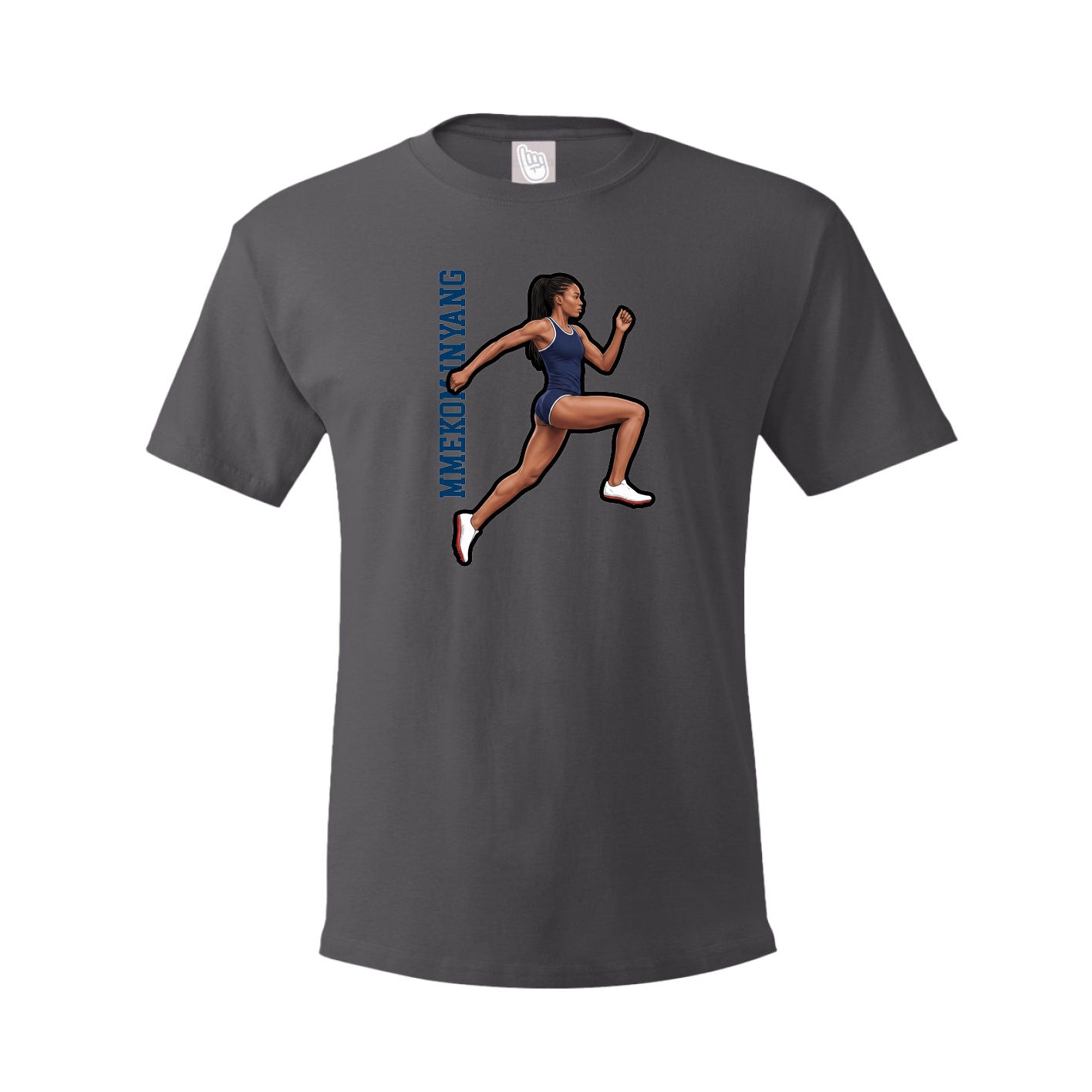 Tee — Name Vertical in Grey