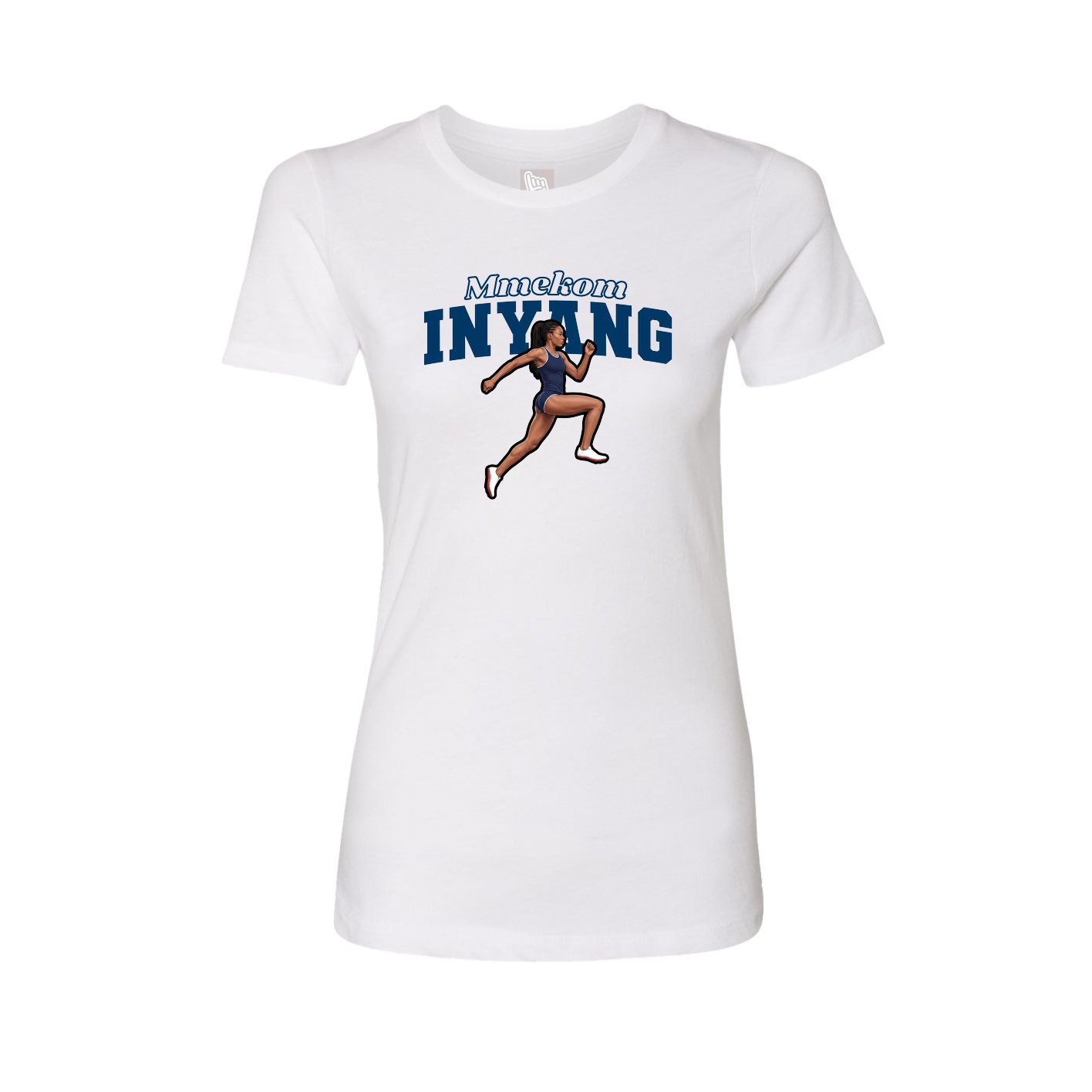 Fitted Women's Tee — Name Arch in White