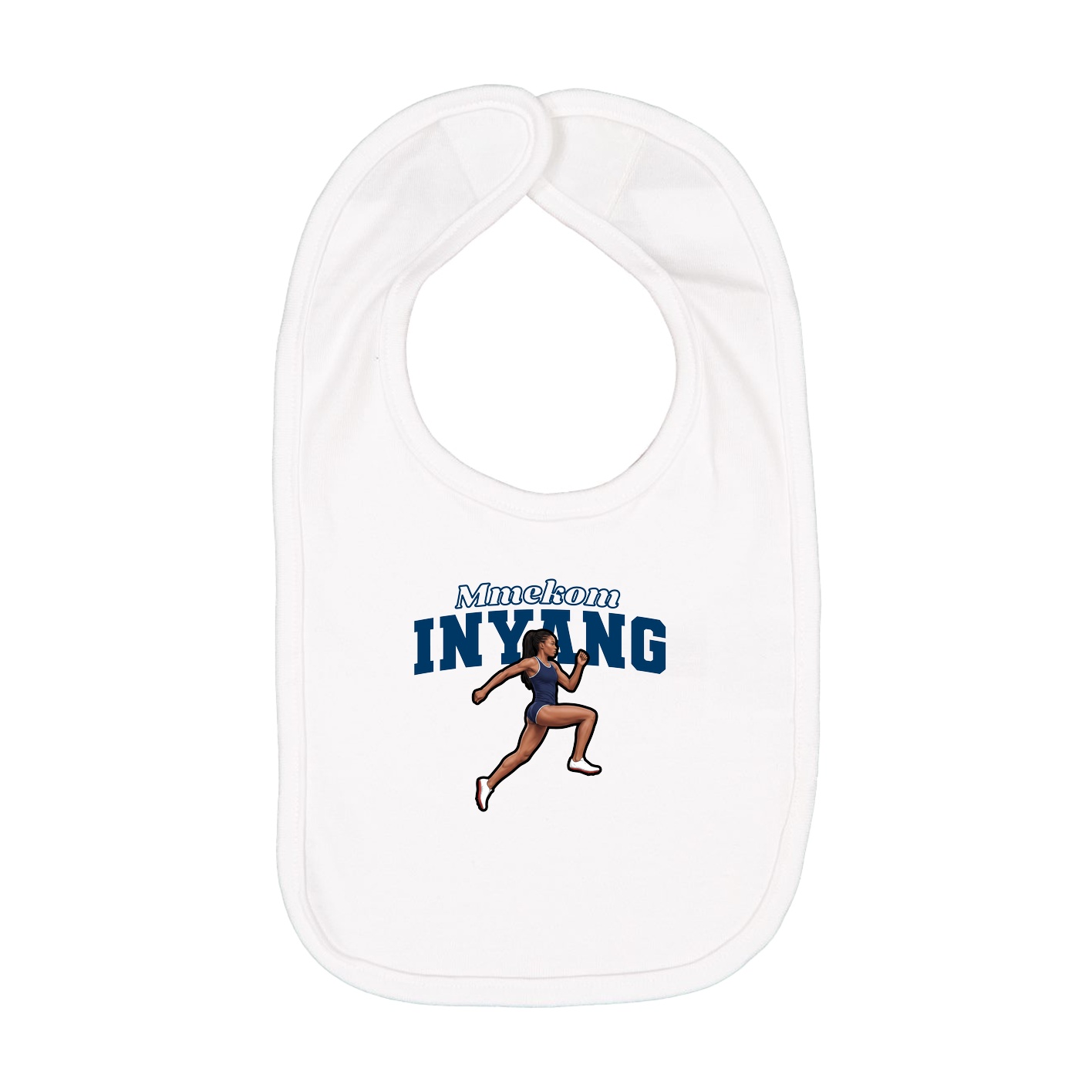 Infant Bib — Name Arch in White