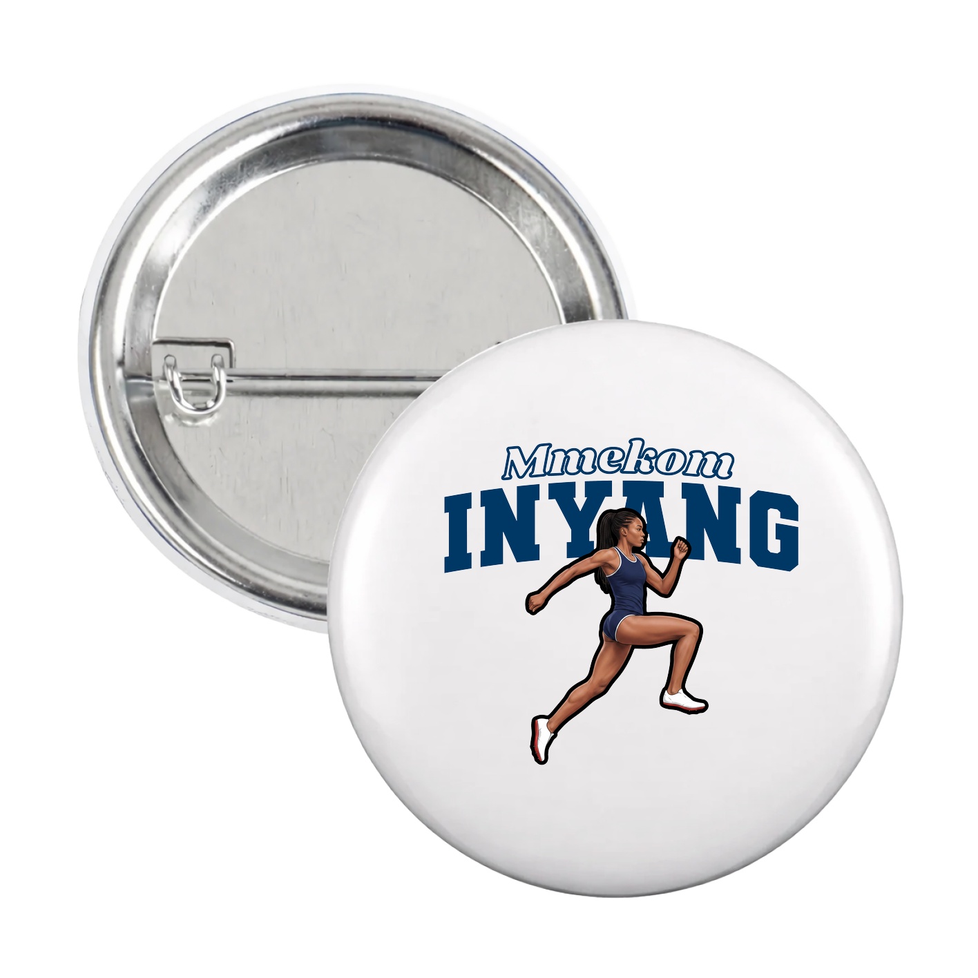 Game Day Button — Name Arch in White