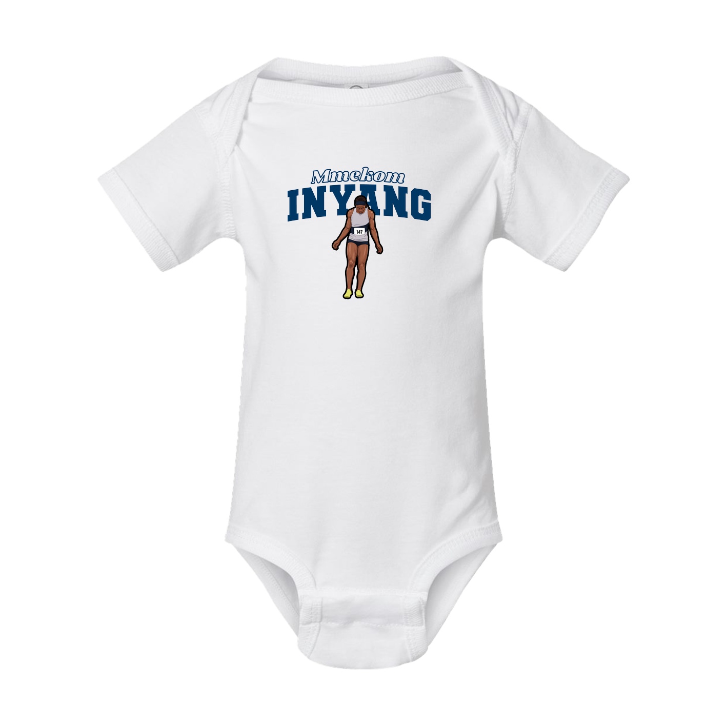Baby Onesie — Name Arch in White