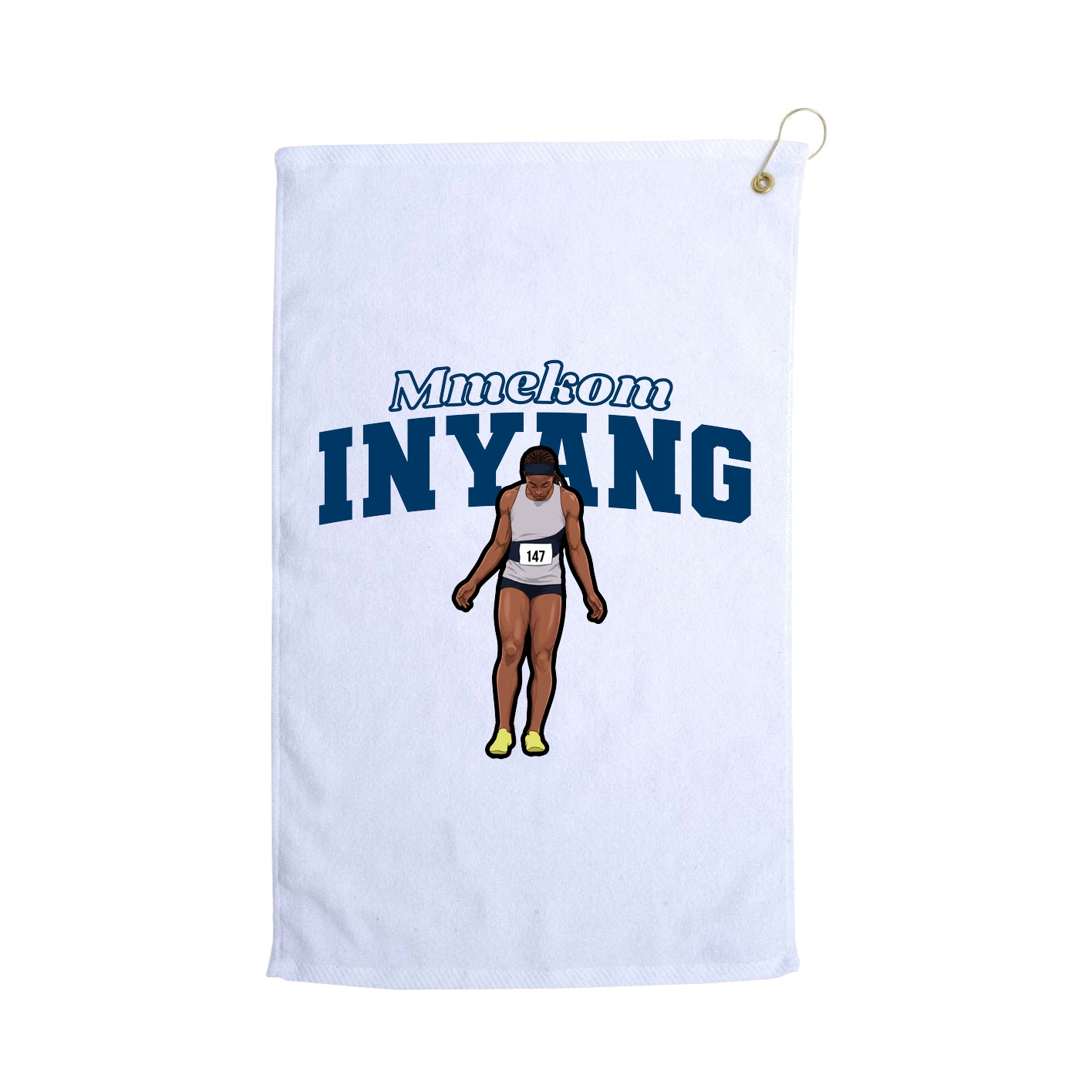 Golf Towel — Name Arch in White