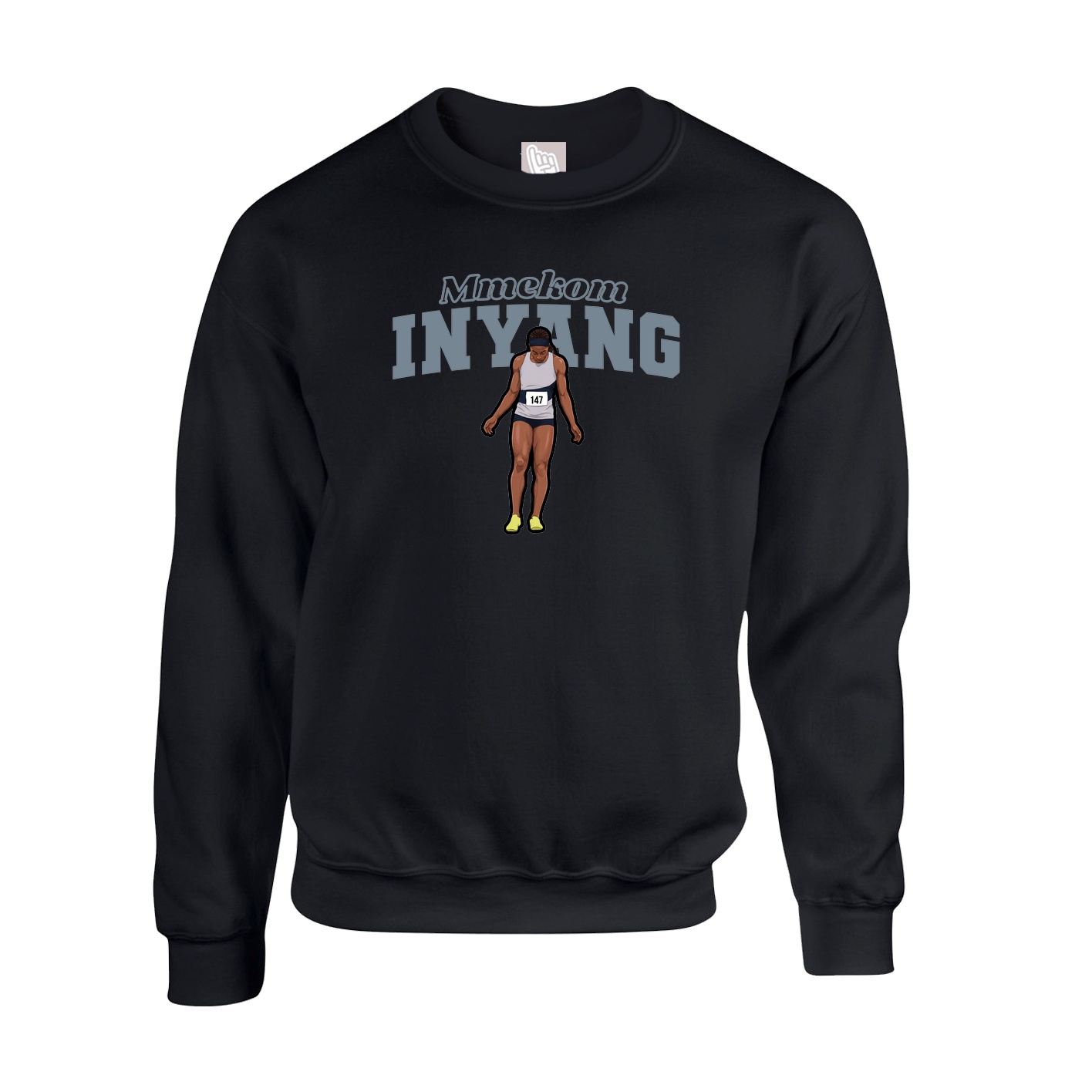 Fleece Crew — Name Arch in Black