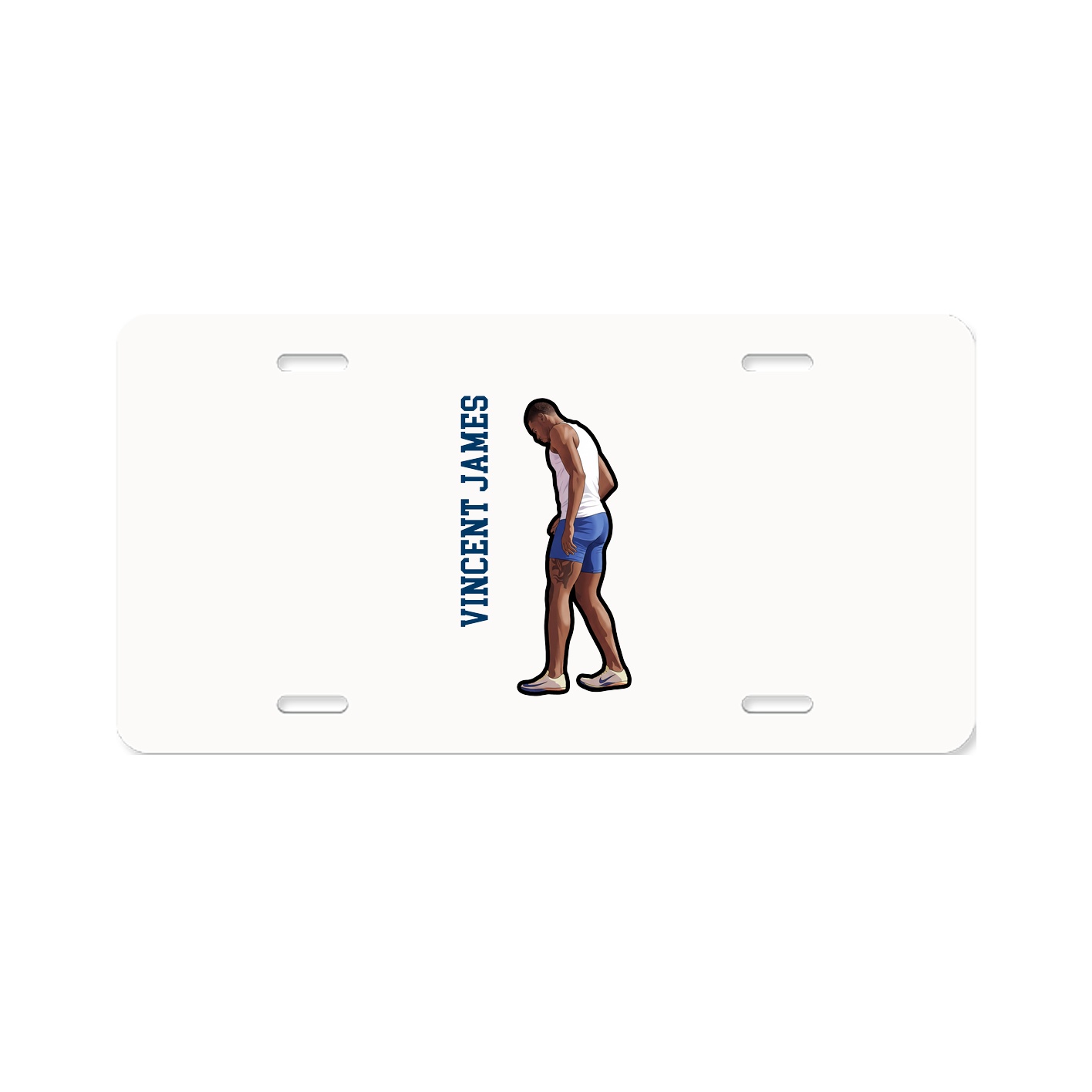 License Plate — Name Vertical in Classic