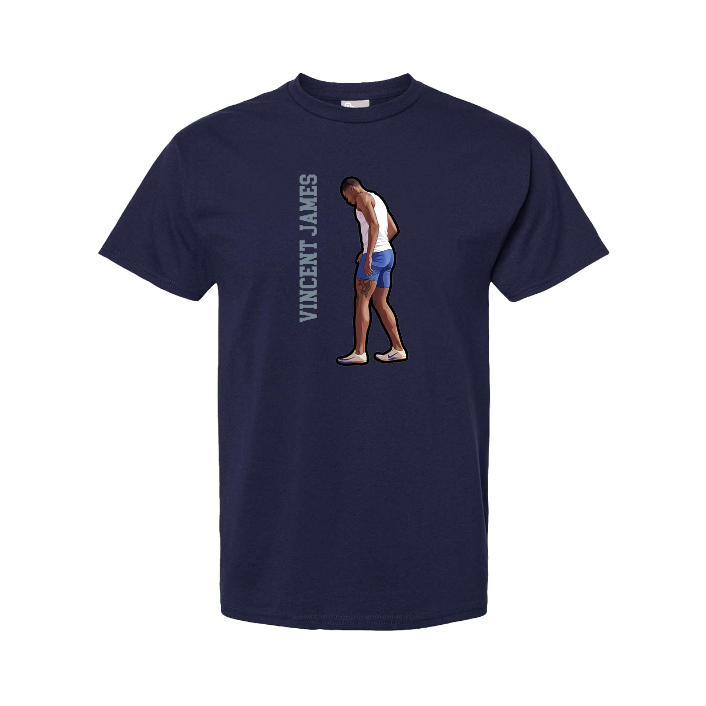 Youth Tee — Name Vertical in Navy