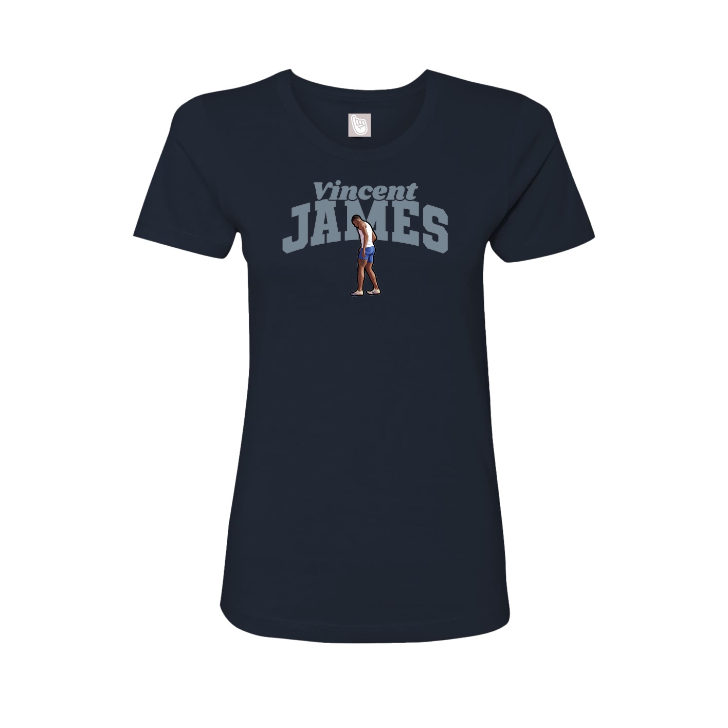 Fitted Women's Tee — Signature Arch in Navy
