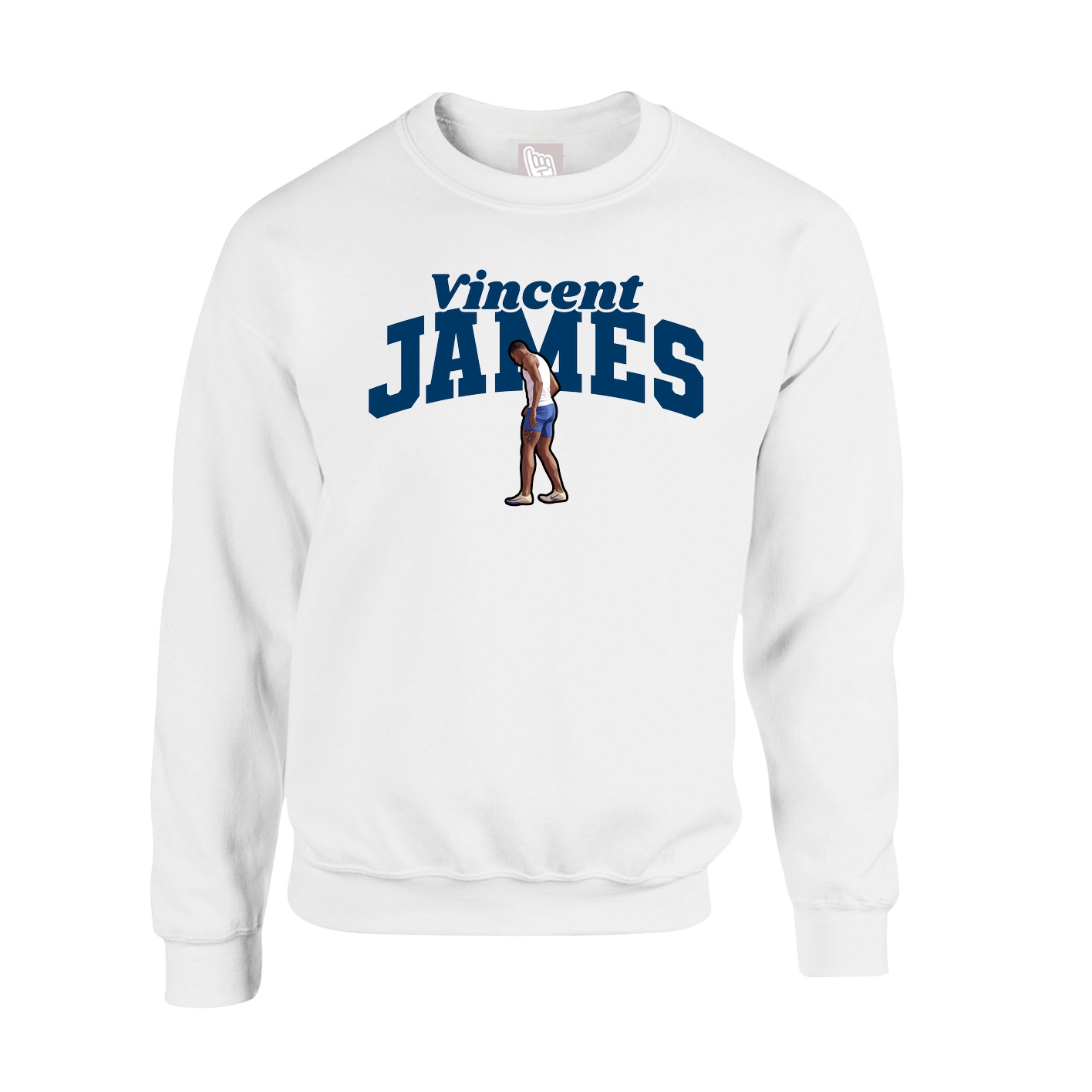 Fleece Crew — Signature Arch in White