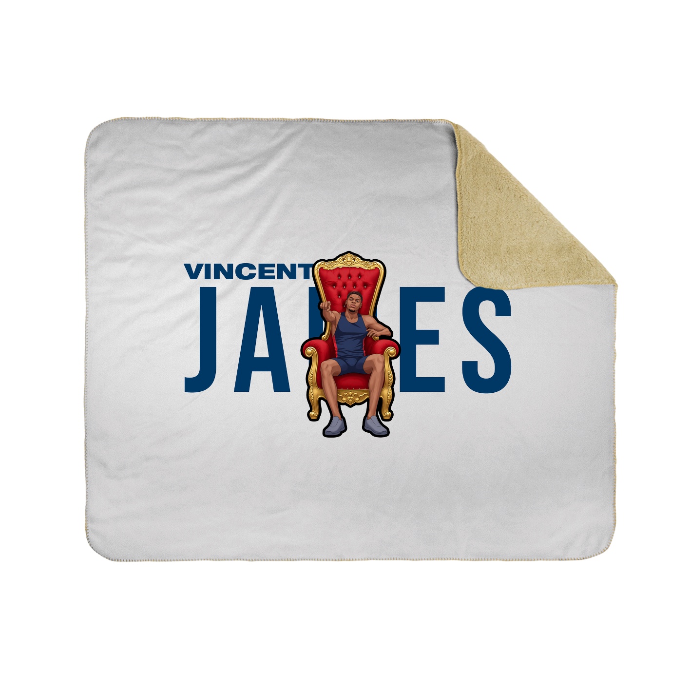 Throw Blanket — Player Name in White