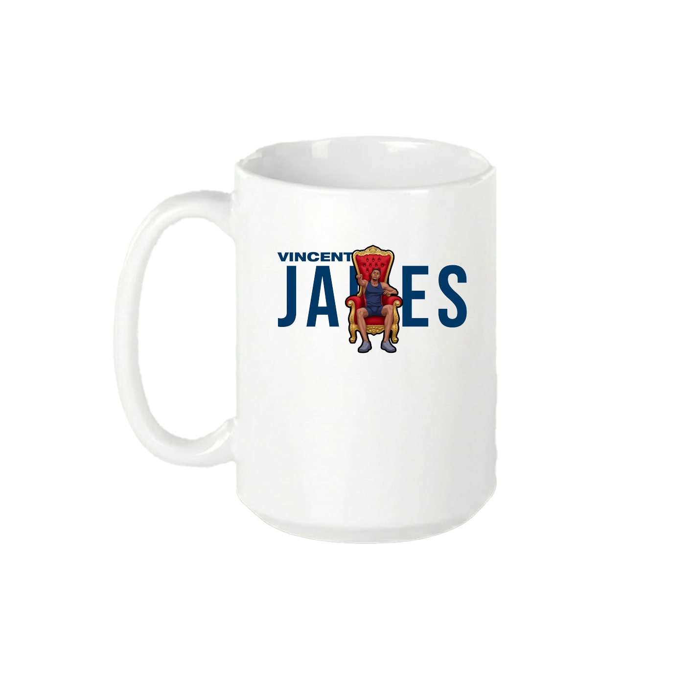 15oz Coffee Mug — Player Name in White