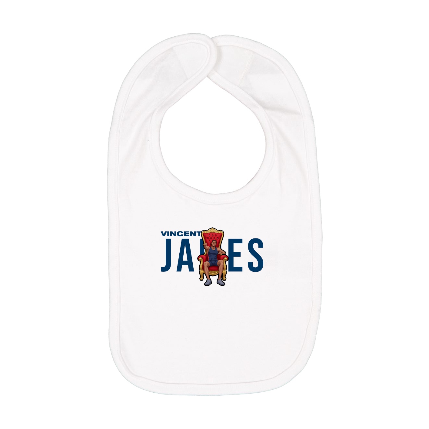 Infant Bib — Player Name in White