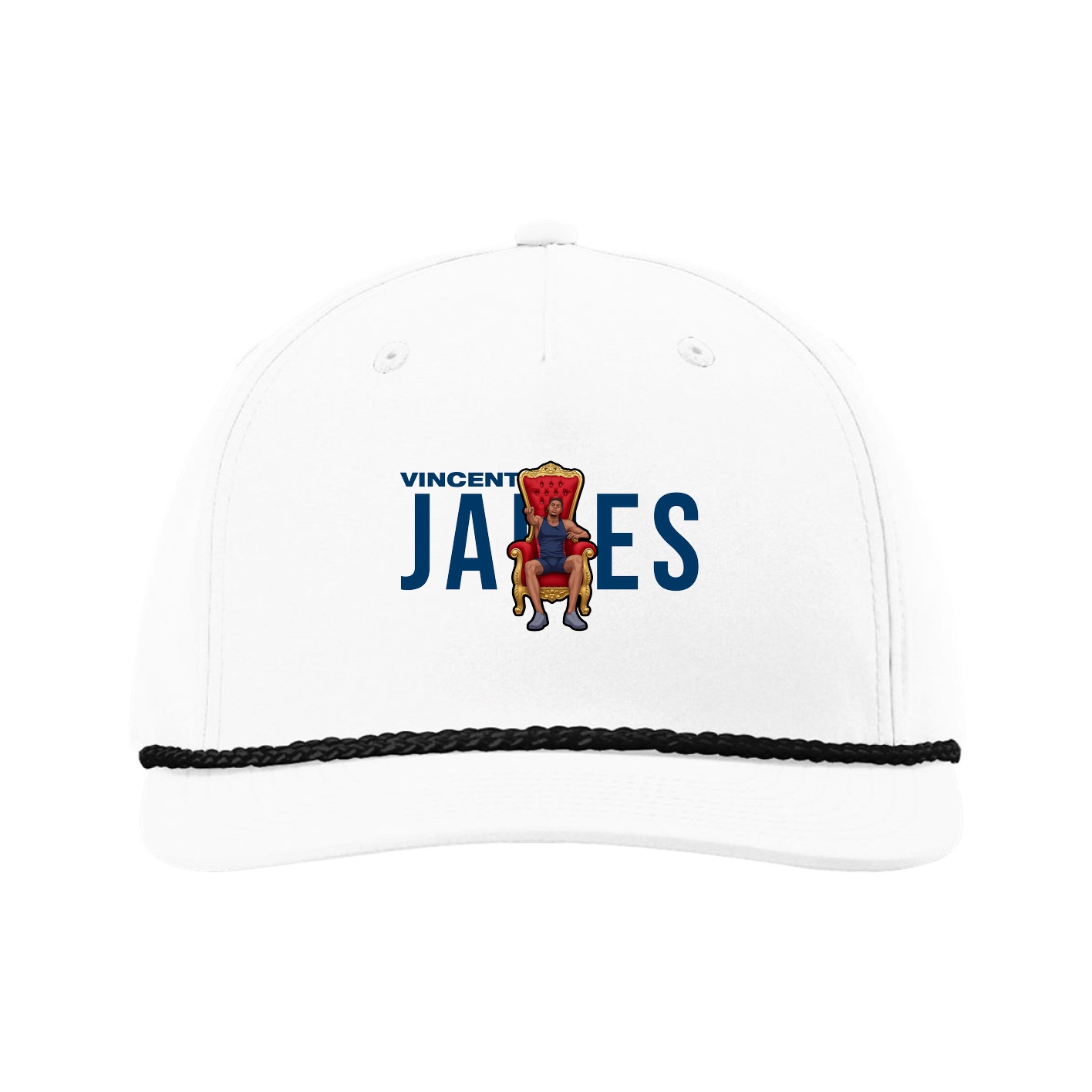 Five-Panel Classic Rope Cap — Player Name in White