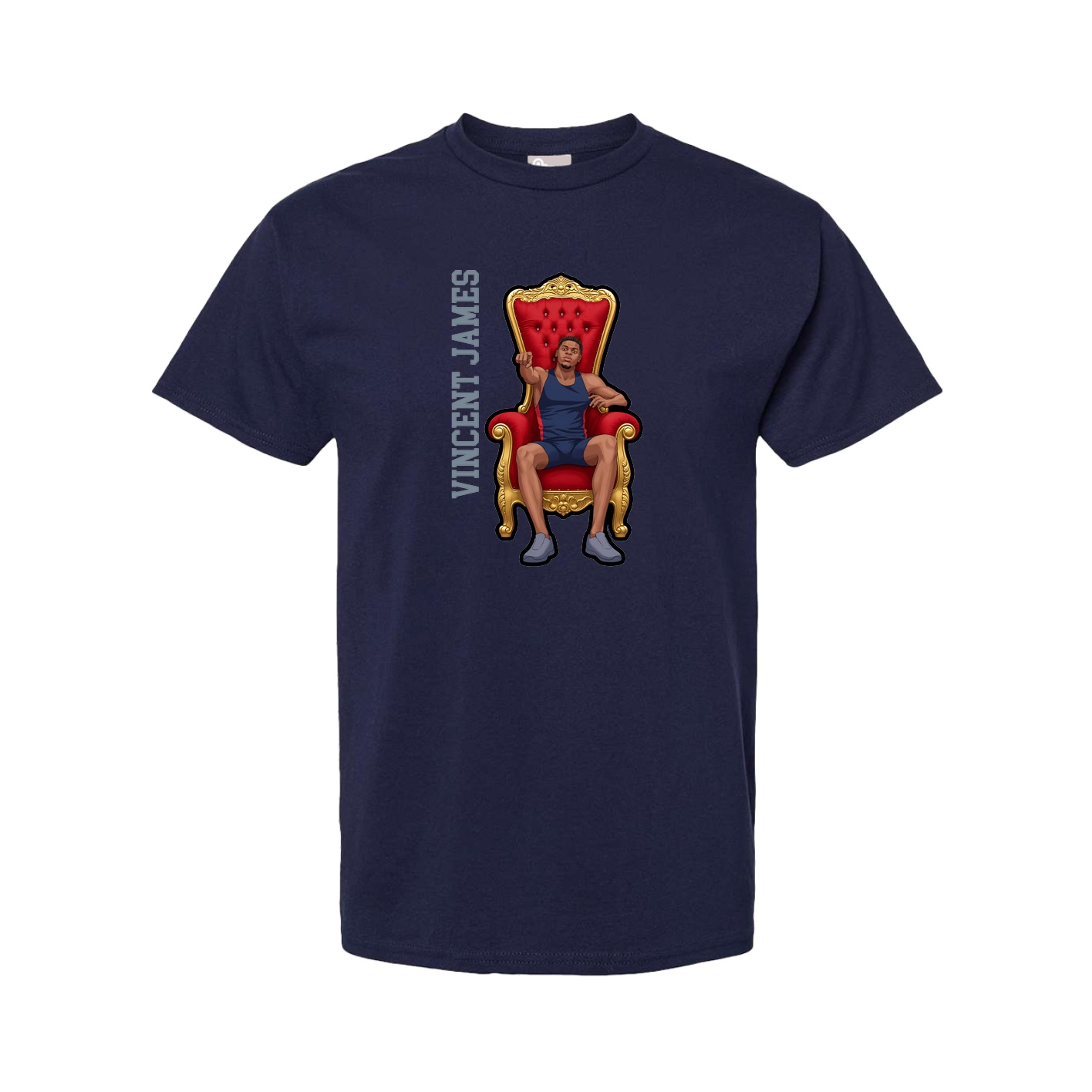 Tee — Name Vertical in Navy