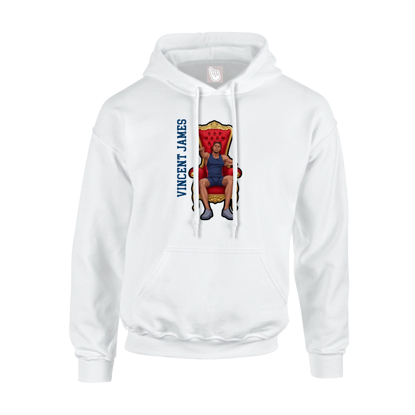 Youth Hoodie — Name Vertical in White