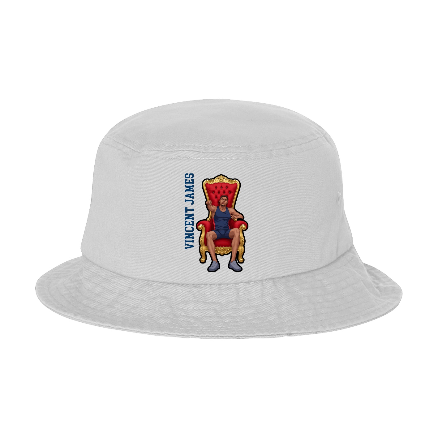 Bucket Cap — Name Vertical in White