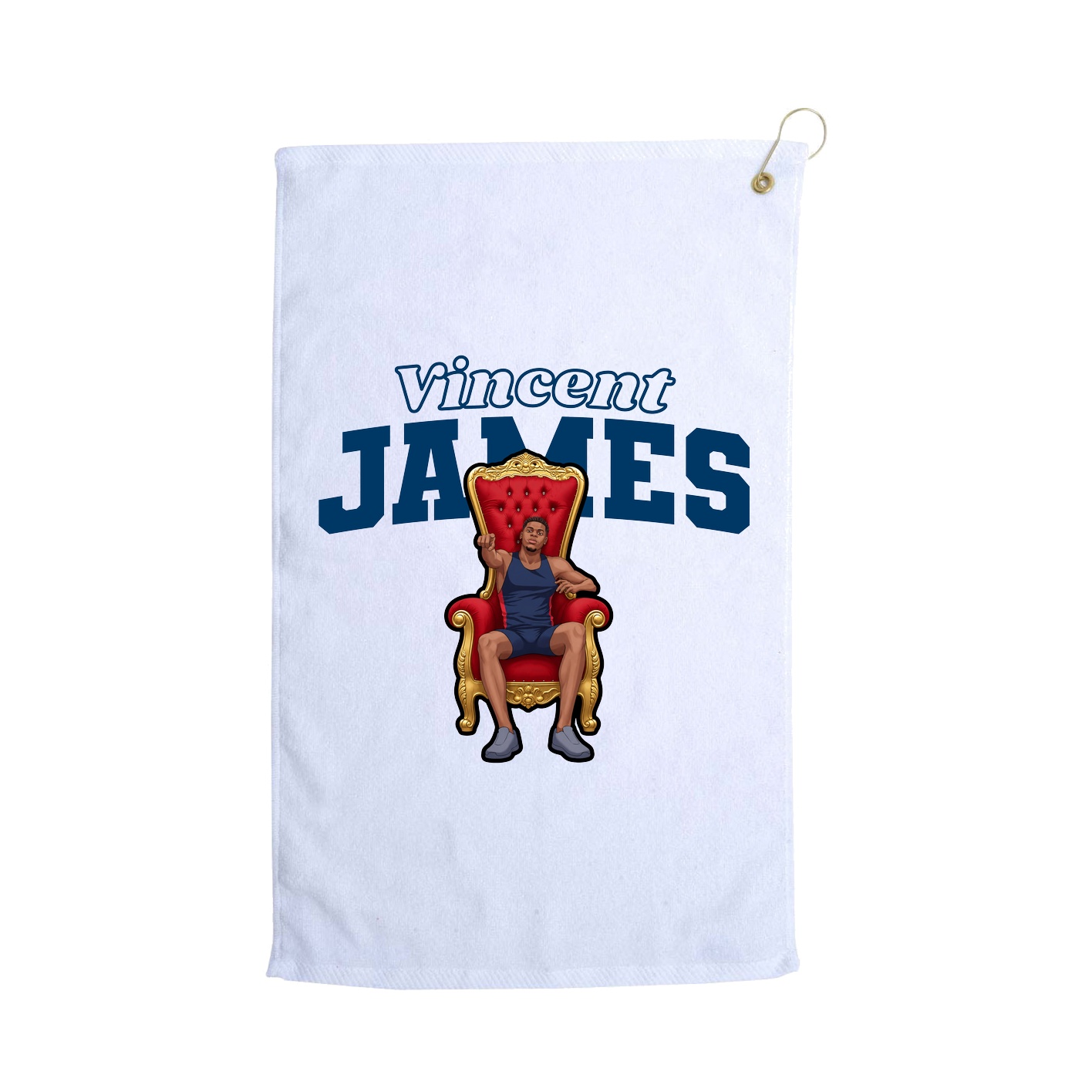 Golf Towel — Name Arch in White