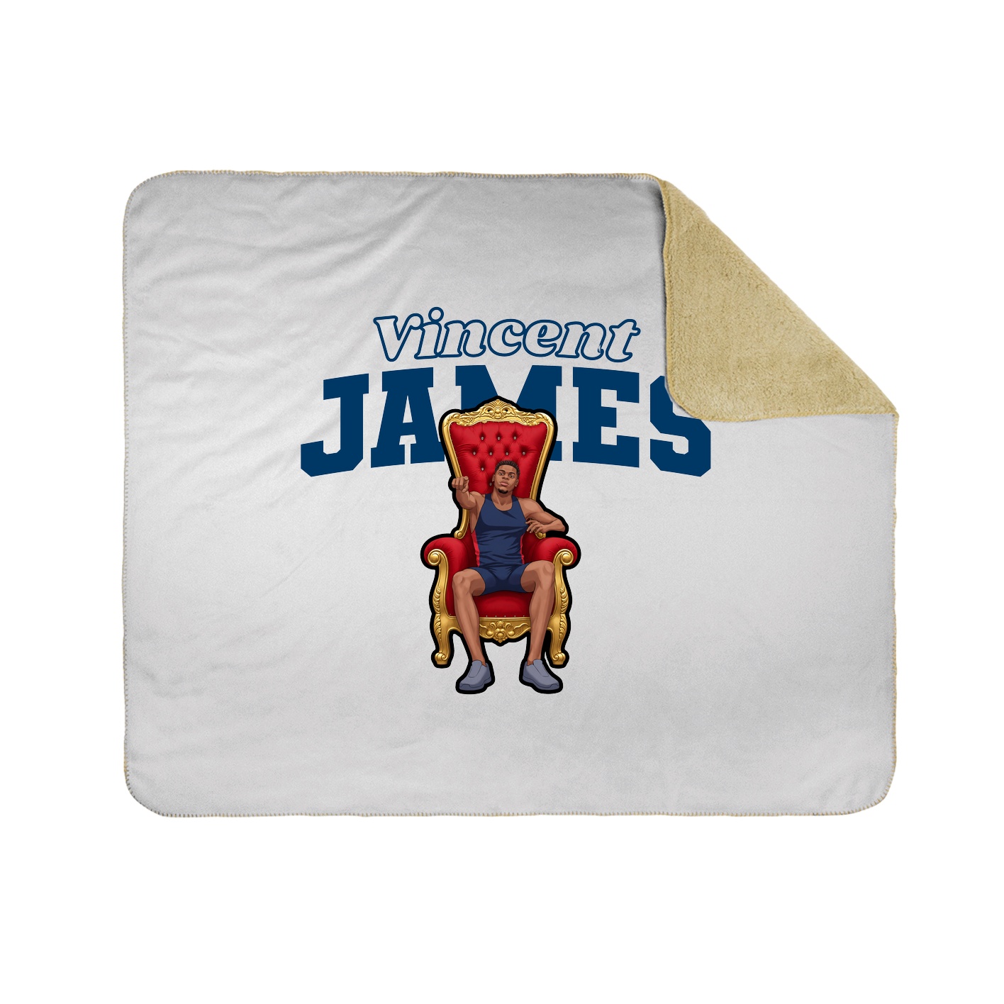 Throw Blanket — Name Arch in White