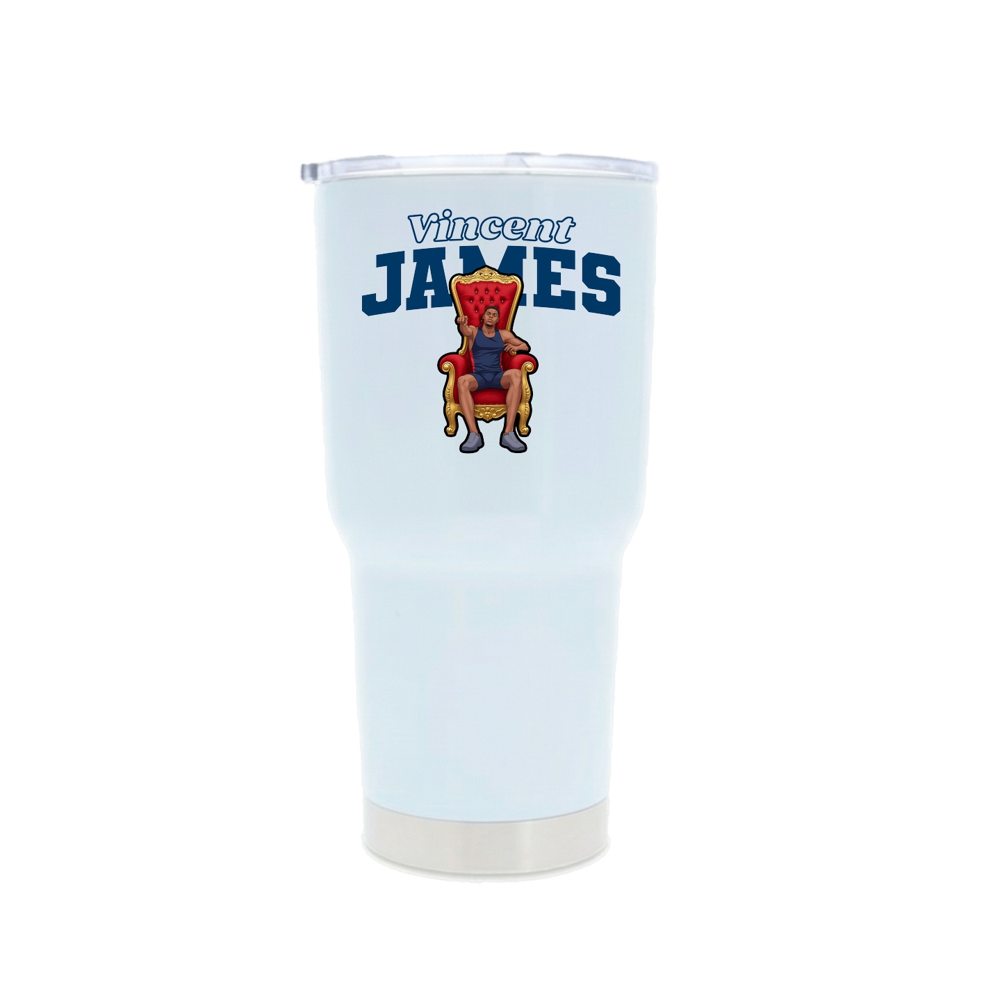 30oz Stainless Steel Tumbler — Name Arch in White