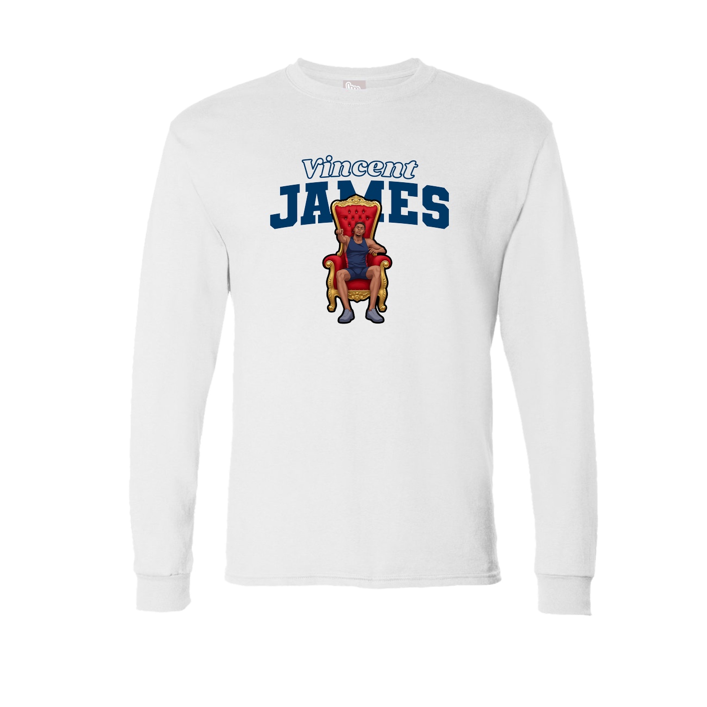 Long Sleeve Tee — Name Arch in White