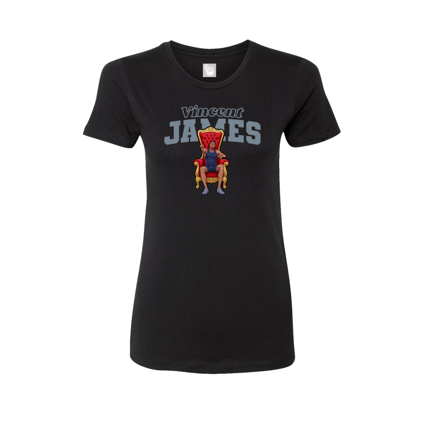 Fitted Women's Tee — Name Arch in Black