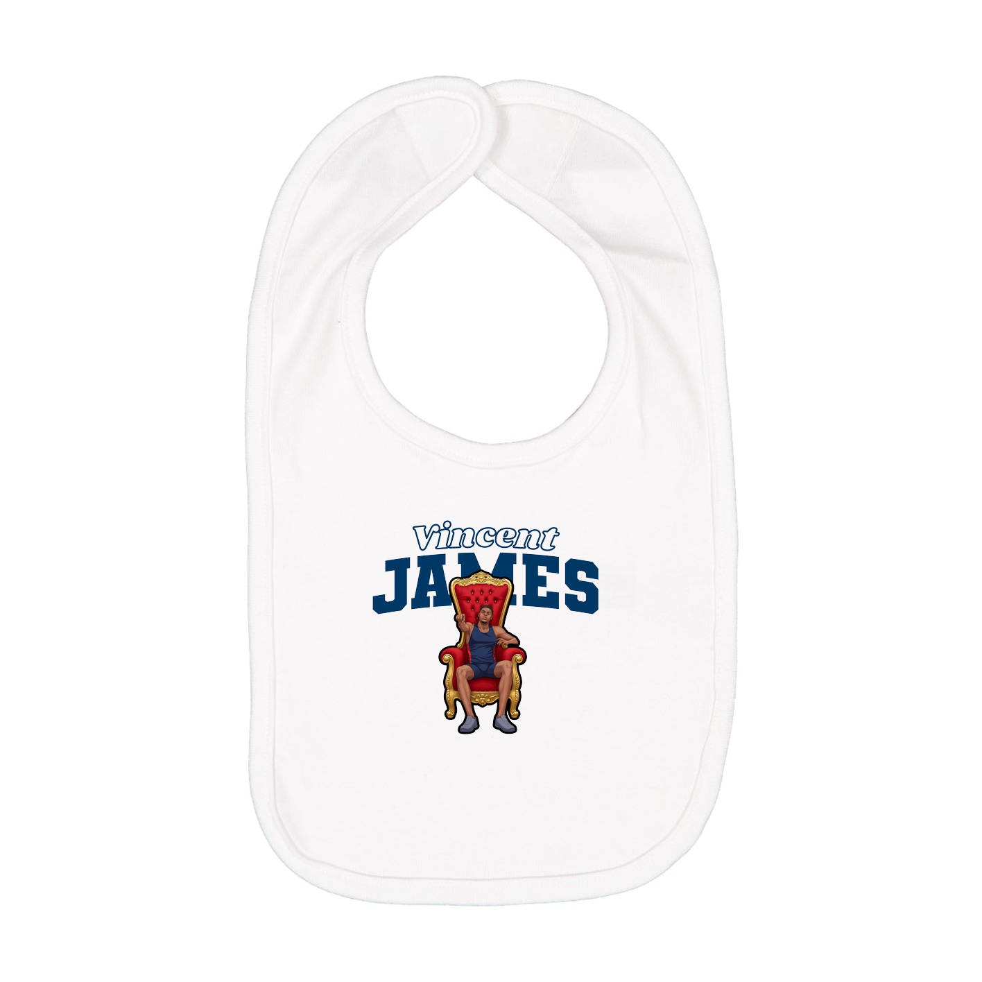 Infant Bib — Name Arch in White