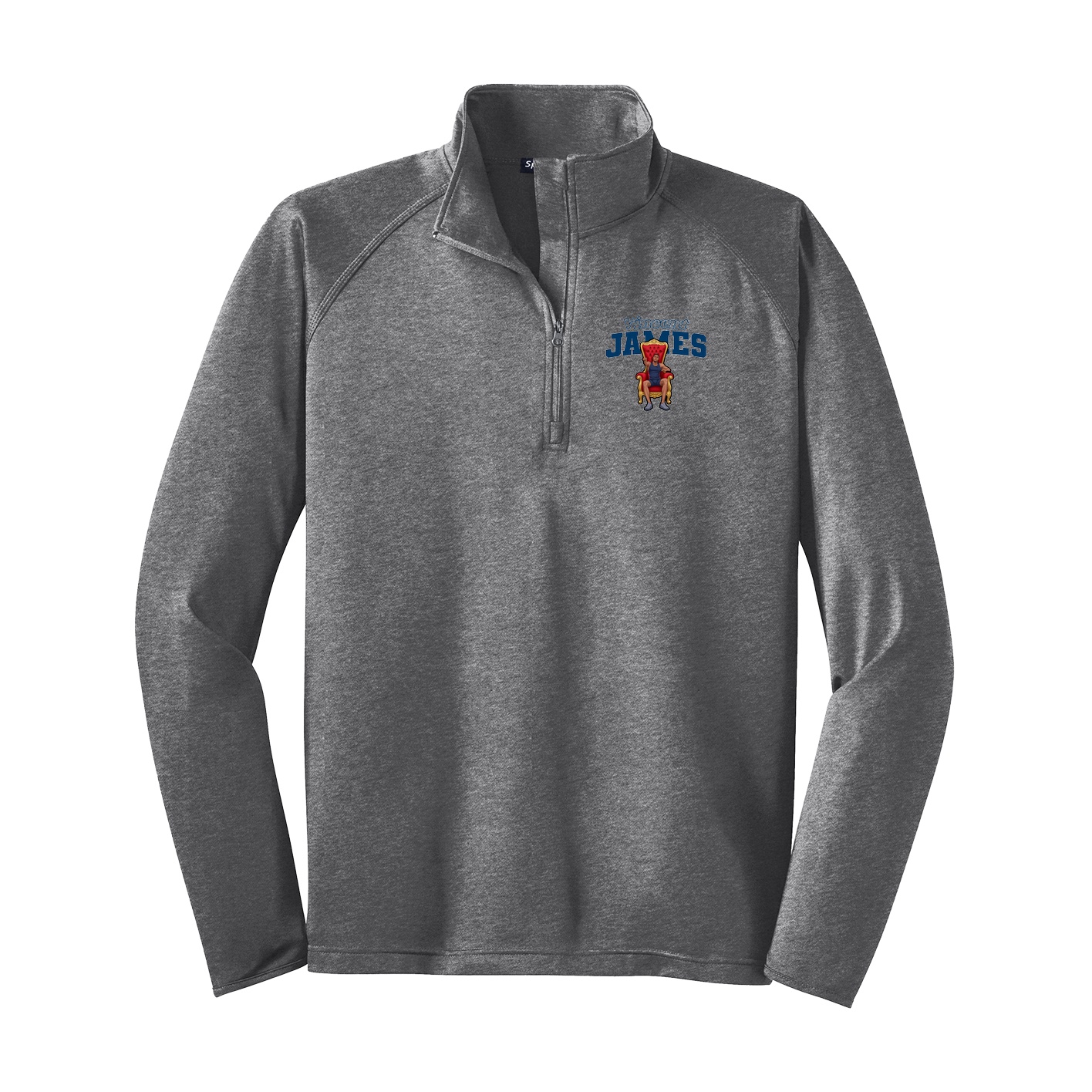 Q-Zip Pullover — Name Arch in Grey