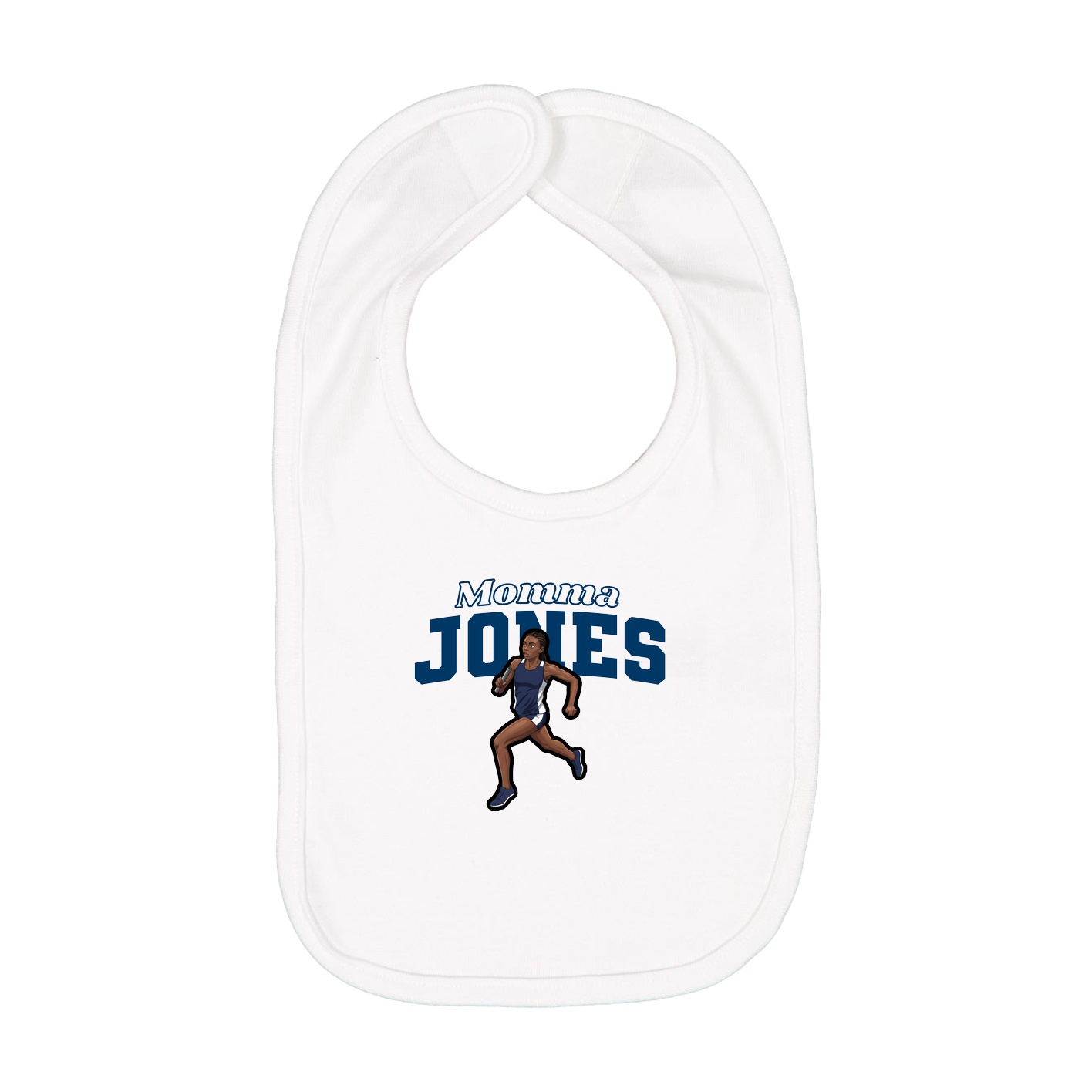 Infant Bib — Mothers Day Block in White