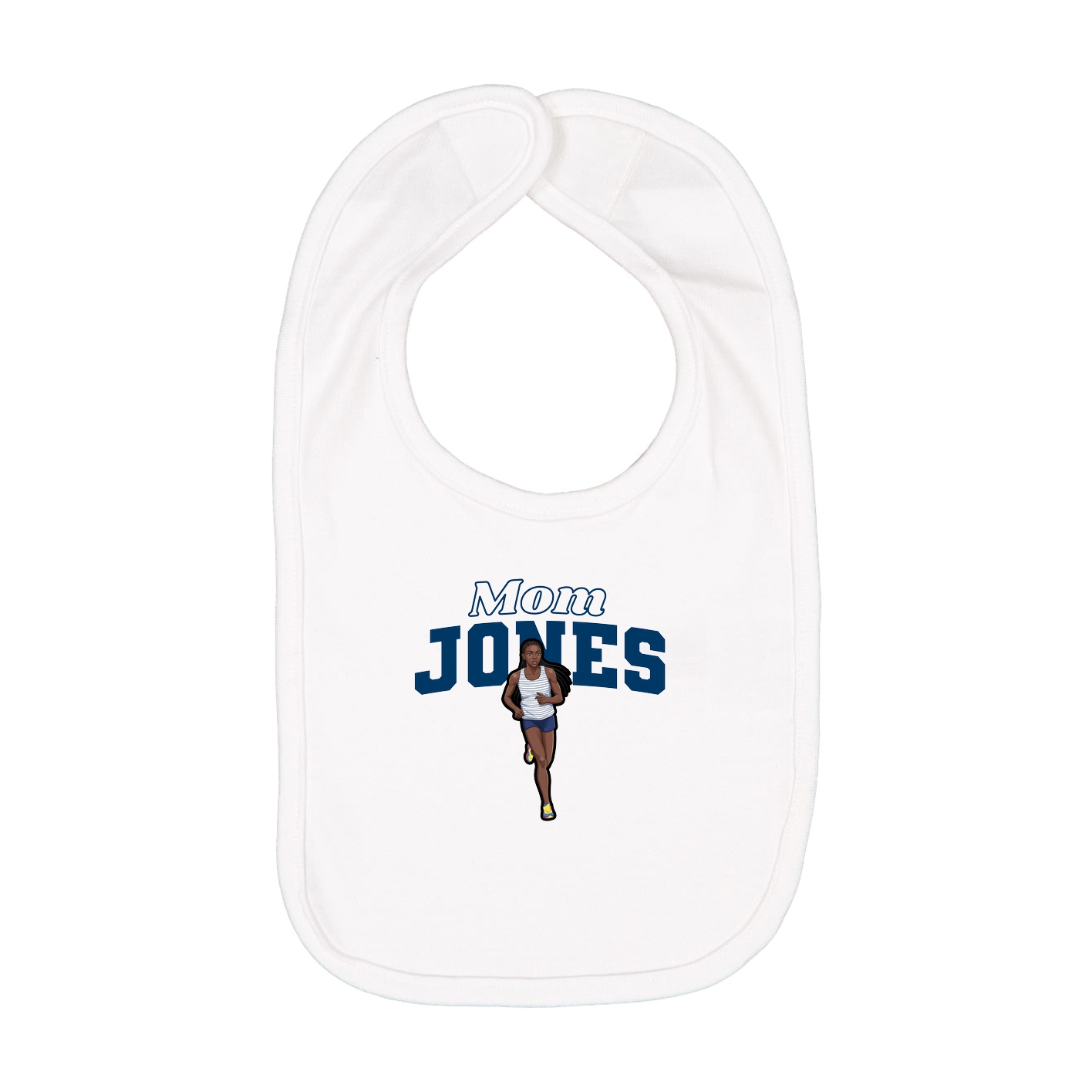 Infant Bib — Mothers Day Block in White