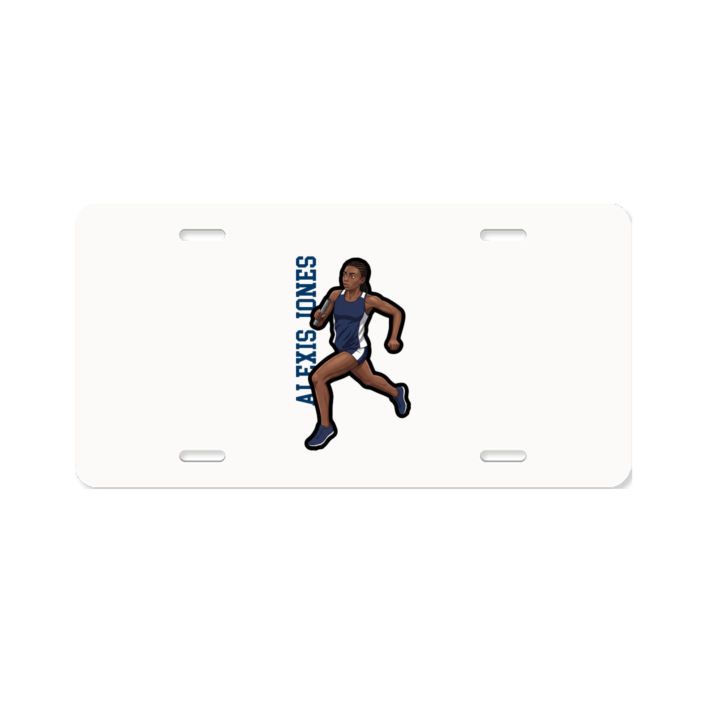 License Plate — Name Vertical in Classic