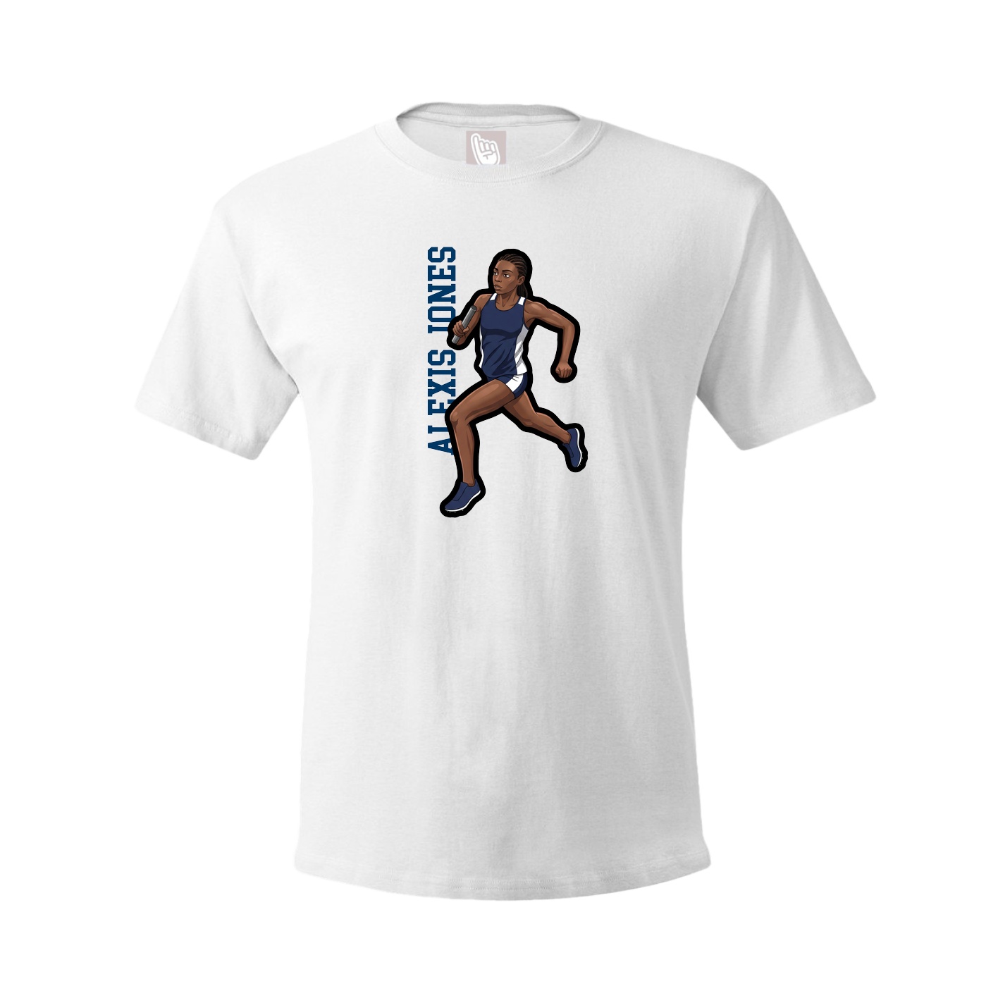 Tee — Name Vertical in White